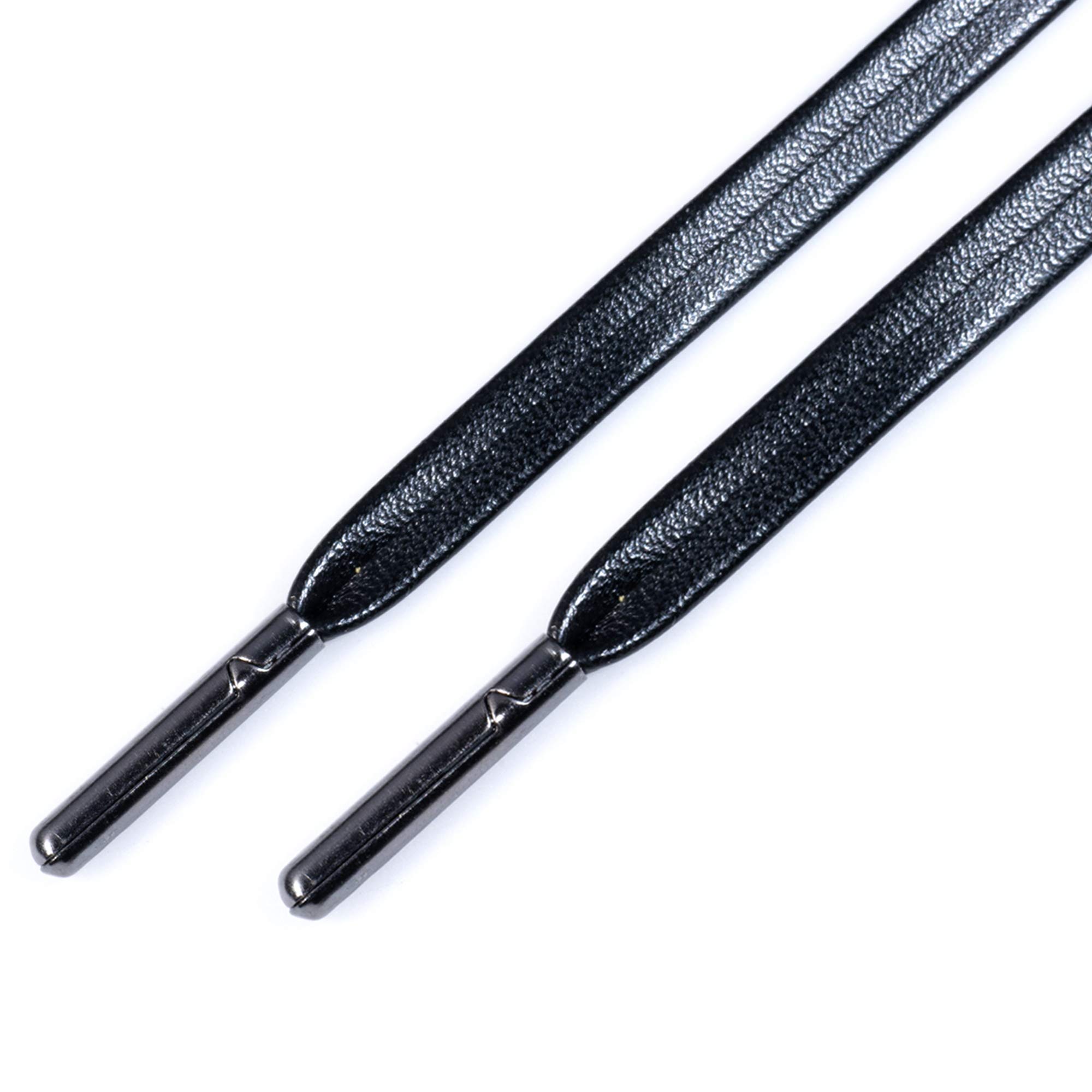 Premium Synthetic Leather Shoe Laces for Boots & Sneakers - Durable Sheepskin-like Material with Gunmetal Tips - Perfect for Hiking, Work Boots & Casual Wear