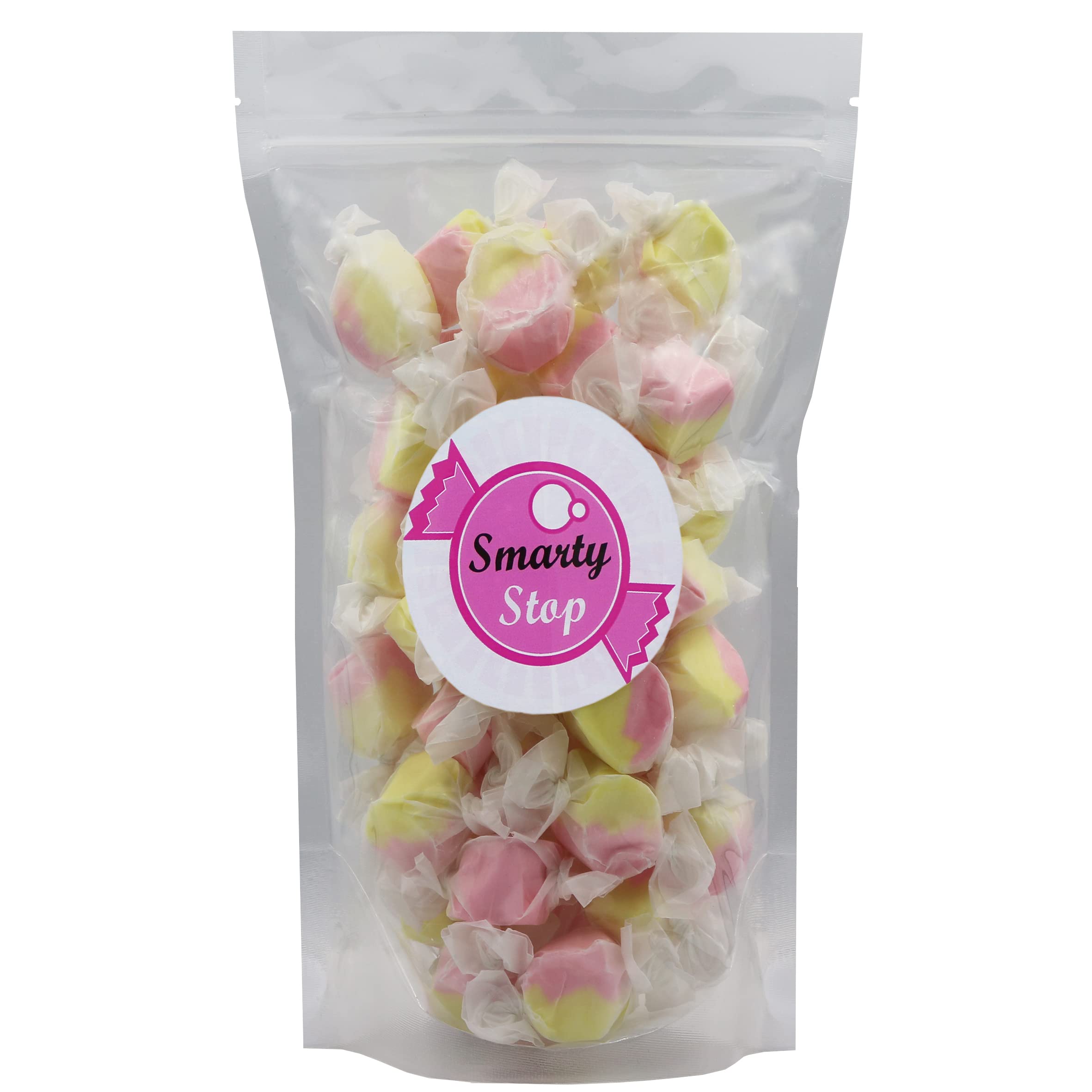 Gourmet Soft & Chewy Salt Water Taffy Candy - Individually Wrapped Bulk Bag - Strawberry Banana Flavor - 3 Pound Pack - Perfect for Parties, Gifts & Office Snacks