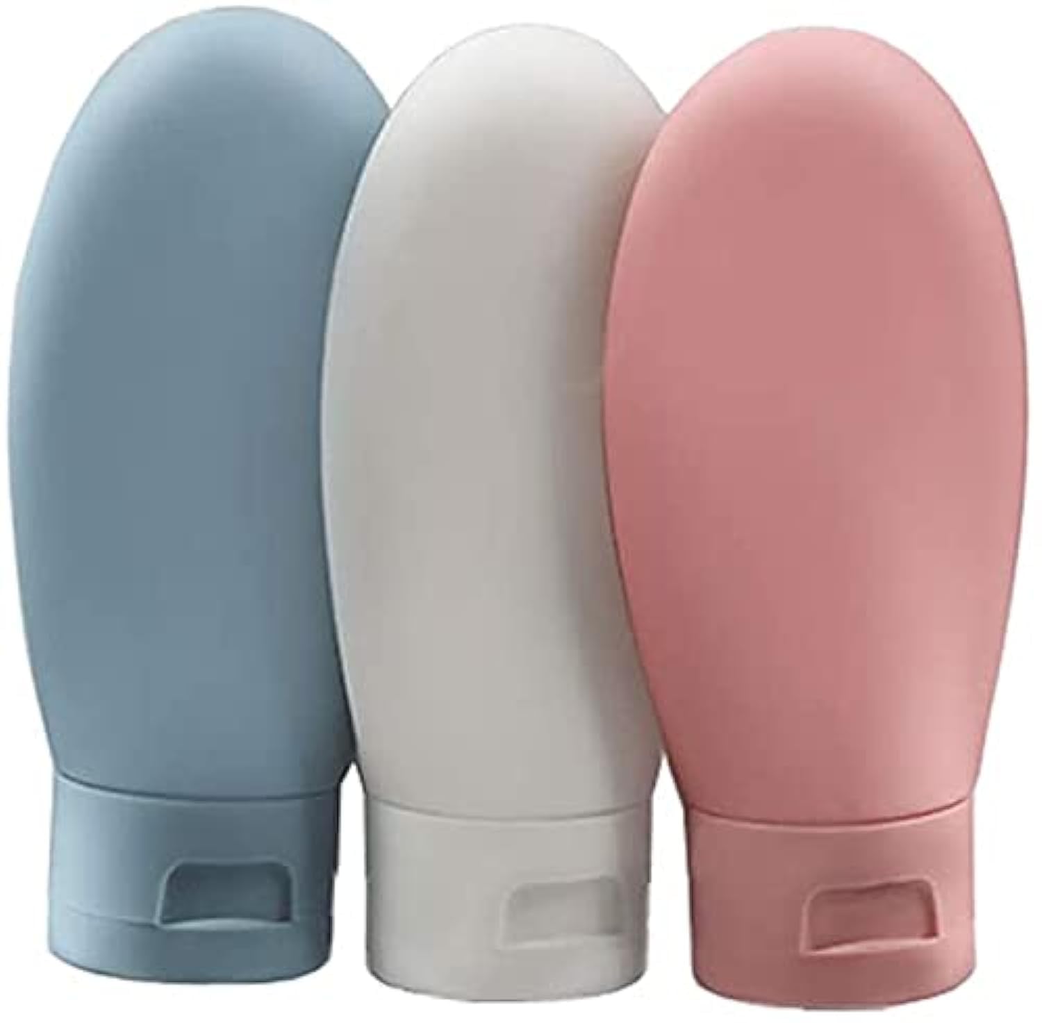 3-Pack Leak Proof Travel Bottles (60ml) - Refillable Squeezable Containers with Labels & Clear Carry Bag for Shampoo, Soap, Toiletries - Multicolor - Perfect for Air Travel, Gym, Camping & Vacation Essentials