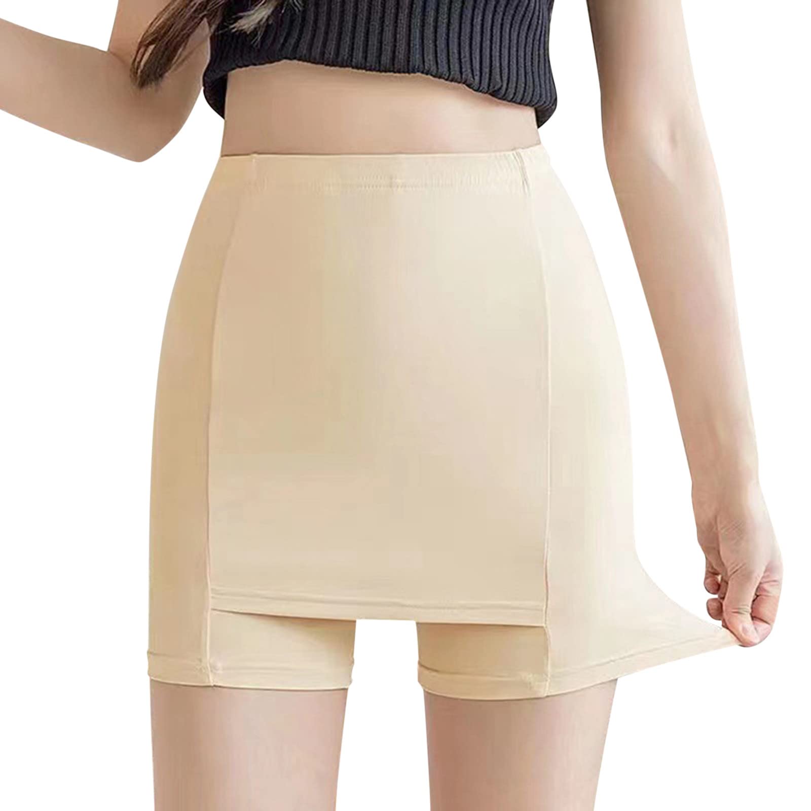 Women's Cotton Boyshort Underwear - Smooth Leggings with Front Crotch Slip Shorts for Under Dresses | Comfortable Thigh-Length Cute Boxers for Everyday Wear, Yoga & Lounge