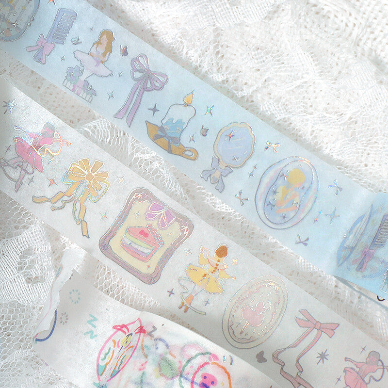 Ballerina Blue Washi Tape - Decorative Japanese Paper Tape for Scrapbooking, Journaling, Gift Wrapping & DIY Crafts - Perfect for Bullet Journals, Planners, and Home Decor