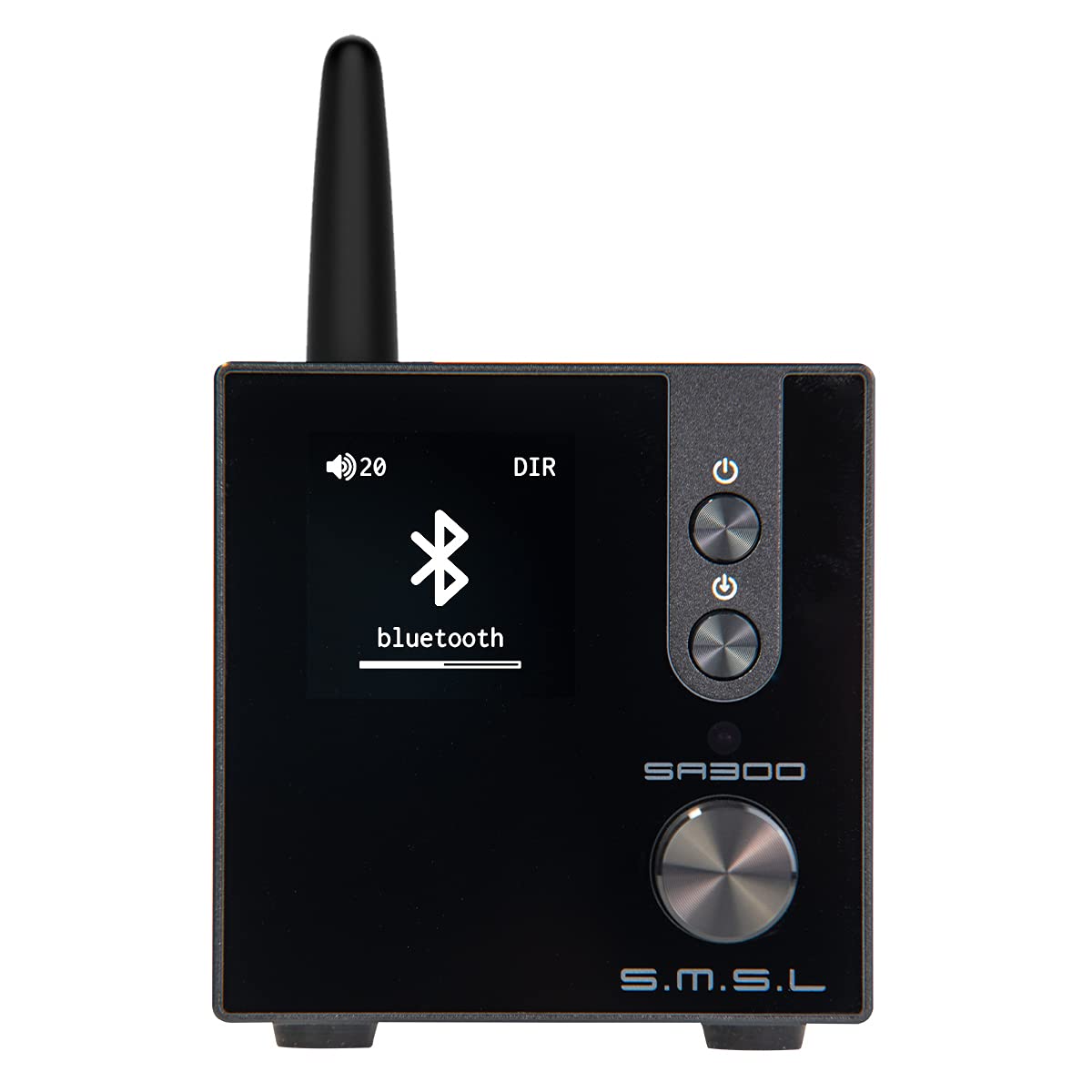 S.M.S.L SA300 HiFi Digital Amplifier with Infineon MA12070 Chip - 80W x 2 Class D Power Amp, RCA/USB/Bluetooth 5.0 APTX Input, Multiple EQ Modes & Remote Control (Black) - Perfect for Home Audio, Studio Monitoring, and HiFi Sound Systems