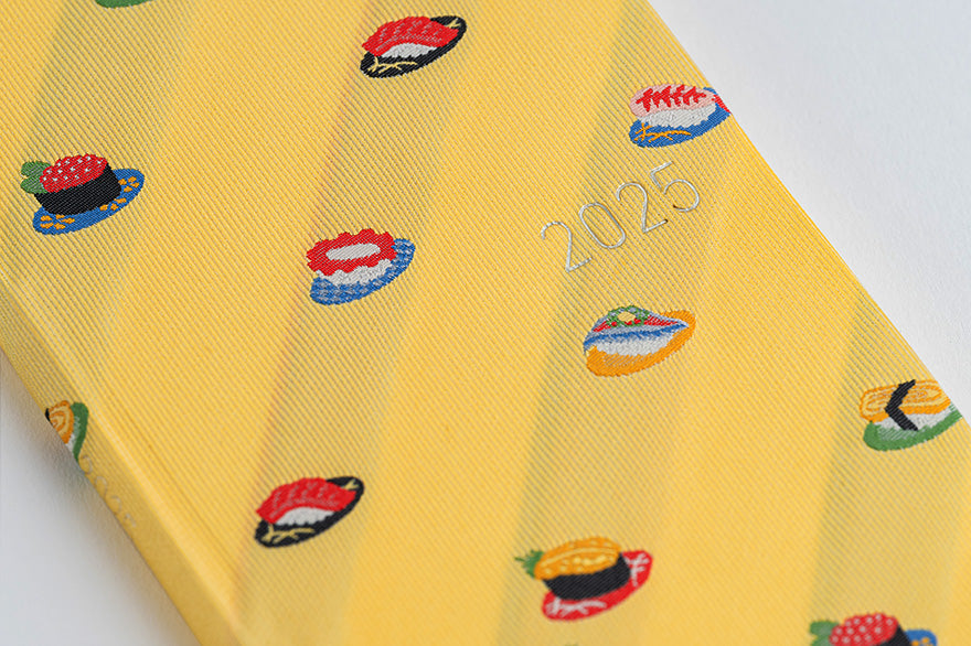 Hobonichi Techo 2025 Bow & Tie Sushi Weeks Hardcover Planner - Weekly Horizontal Layout, January Start, Monday Start, English Edition - Perfect for Journaling, Scheduling & Productivity Tracking