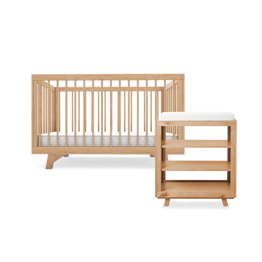 Aspen Natural 4-Piece Nursery Set - Crib, Dresser, Changing Table & Rocking Chair for Baby's Room Decor & Nursery Essentials