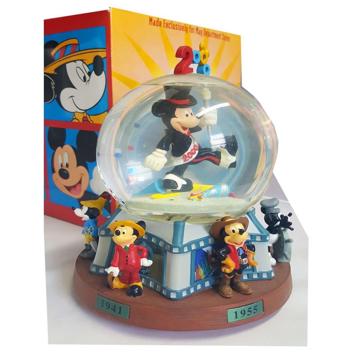 Disney Mickey Mouse Millennium Water Globe - Collectible Snow Globe with Mickey & Friends - Perfect for Christmas Decor, Disney Fan Gifts & Home Display