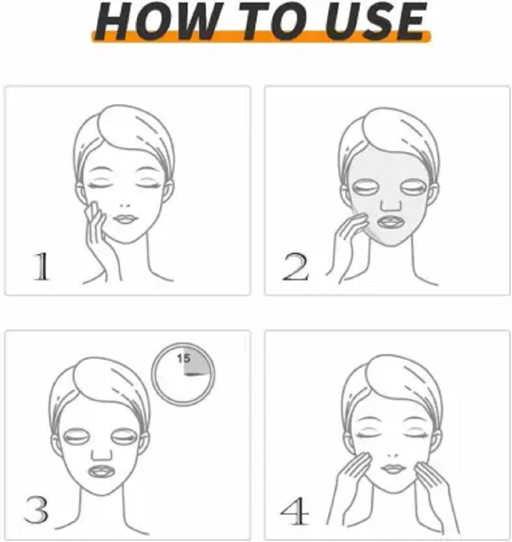 VOIISH Refreshing Deep Cleansing & Exfoliating Face Mask - Anti Dark Spots Treatment for Clear & Glowing Skin - Brightening Lemon Facial Mask (Pack of 6) | Perfect for Daily Skincare Routine & Spa Night at Home