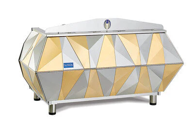 La Pavoni Diamate 3 Group Volumetric Commercial Espresso Machine in Gold - Premium Coffee Shop & Restaurant Equipment for High-Volume Brewing
