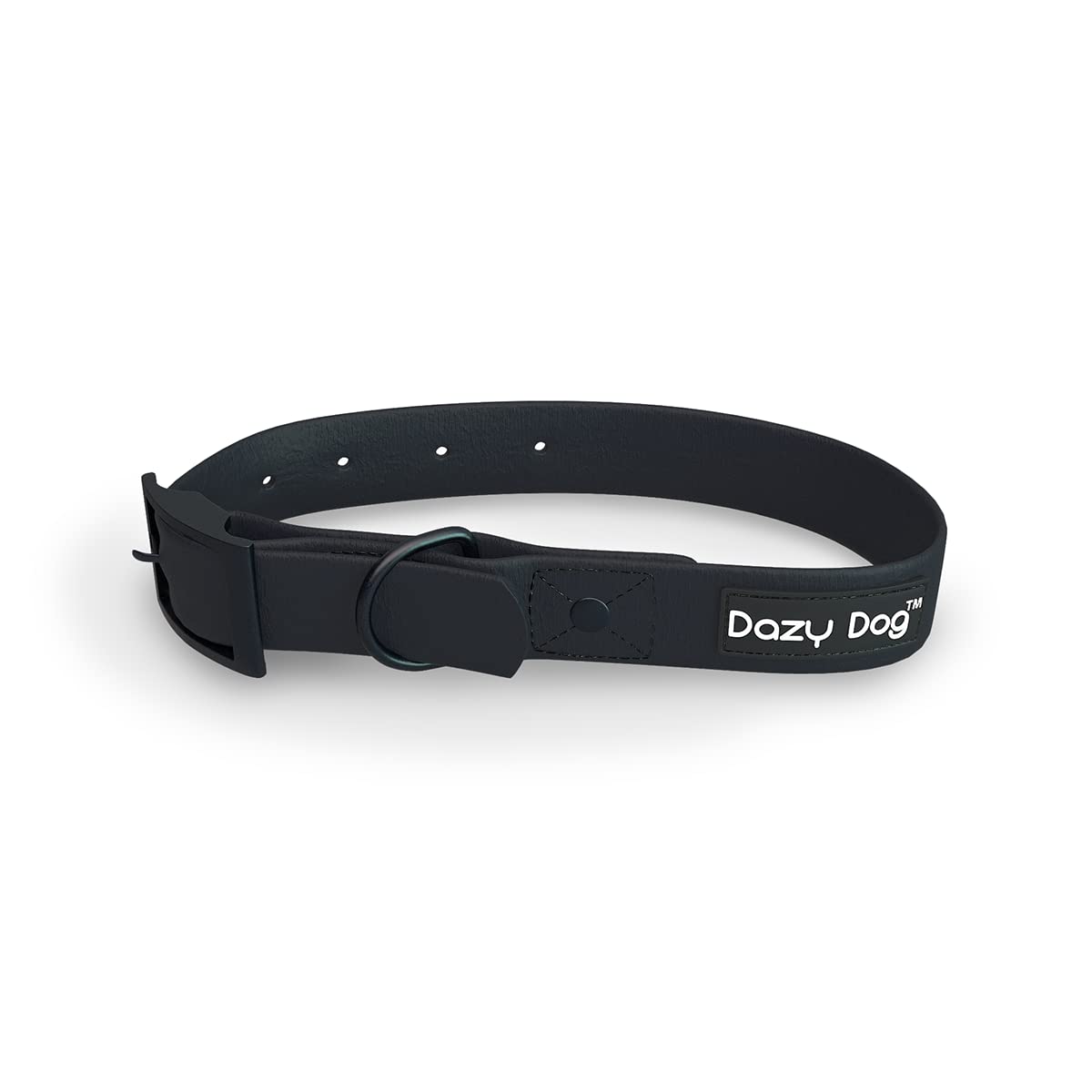 Waterproof Durable Dog Collar - Odor Resistant & Easy Clean TPU Collar for Small Medium Large Dogs | Stronger Than Biothane, Silicone & Rubber | Perfect for Outdoor Adventures, Swimming & Daily Walks (Black, Medium)