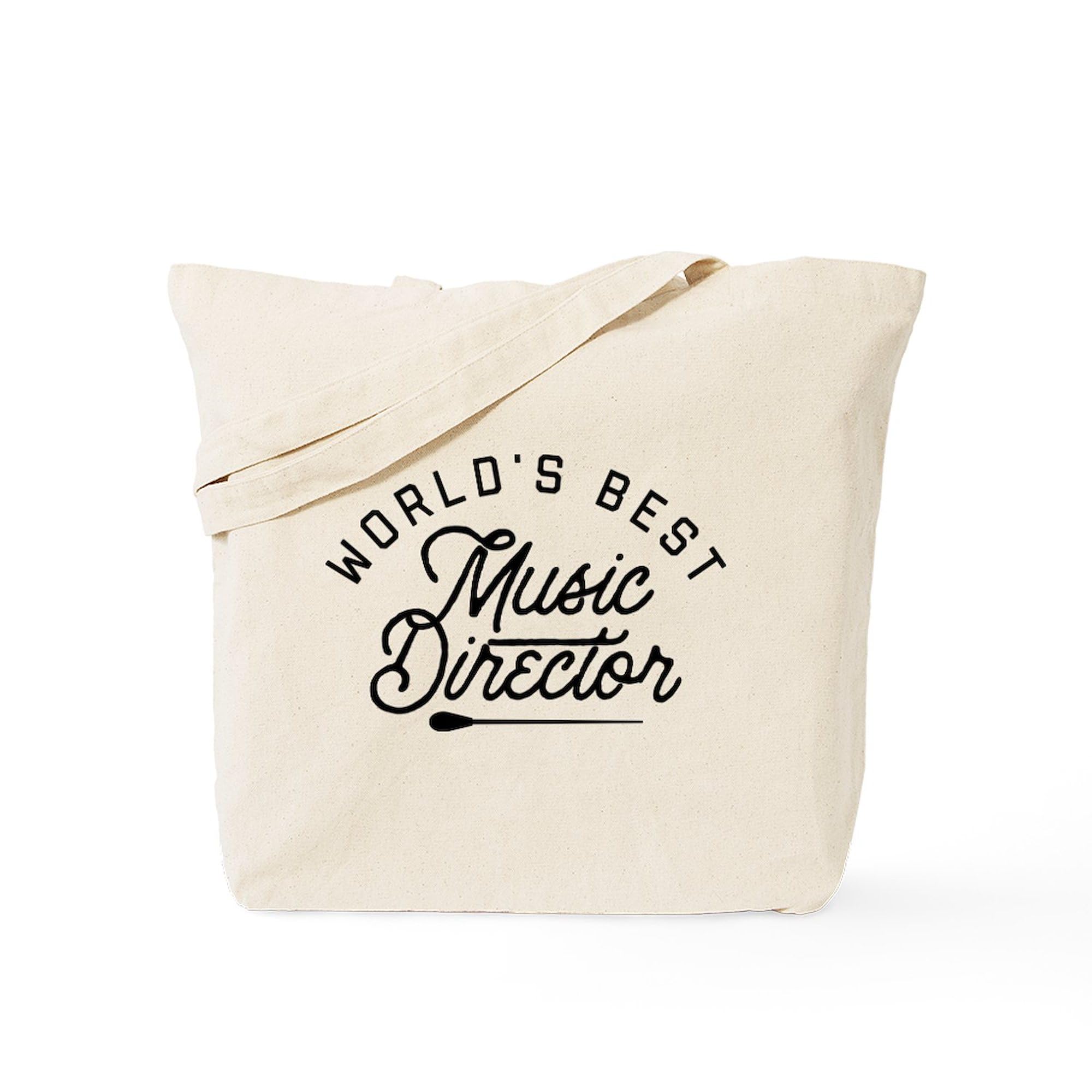 World's Best Music Director Tote Bag - Natural Canvas Reusable Shopping Bag for Teachers, Band Directors & Music Lovers - Perfect for School, Rehearsals & Groceries