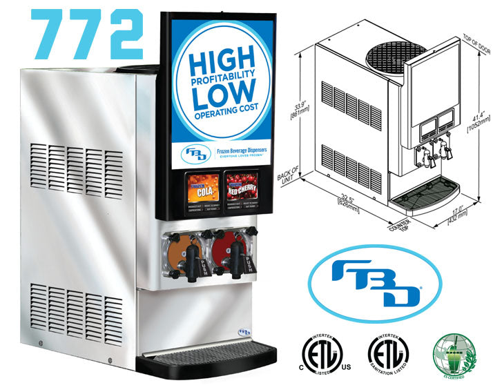 Frozen 2 Barrel High Volume Slush Machine Dispenser - Air Cooled Commercial Grade for Restaurants & Bars - Free Shipping