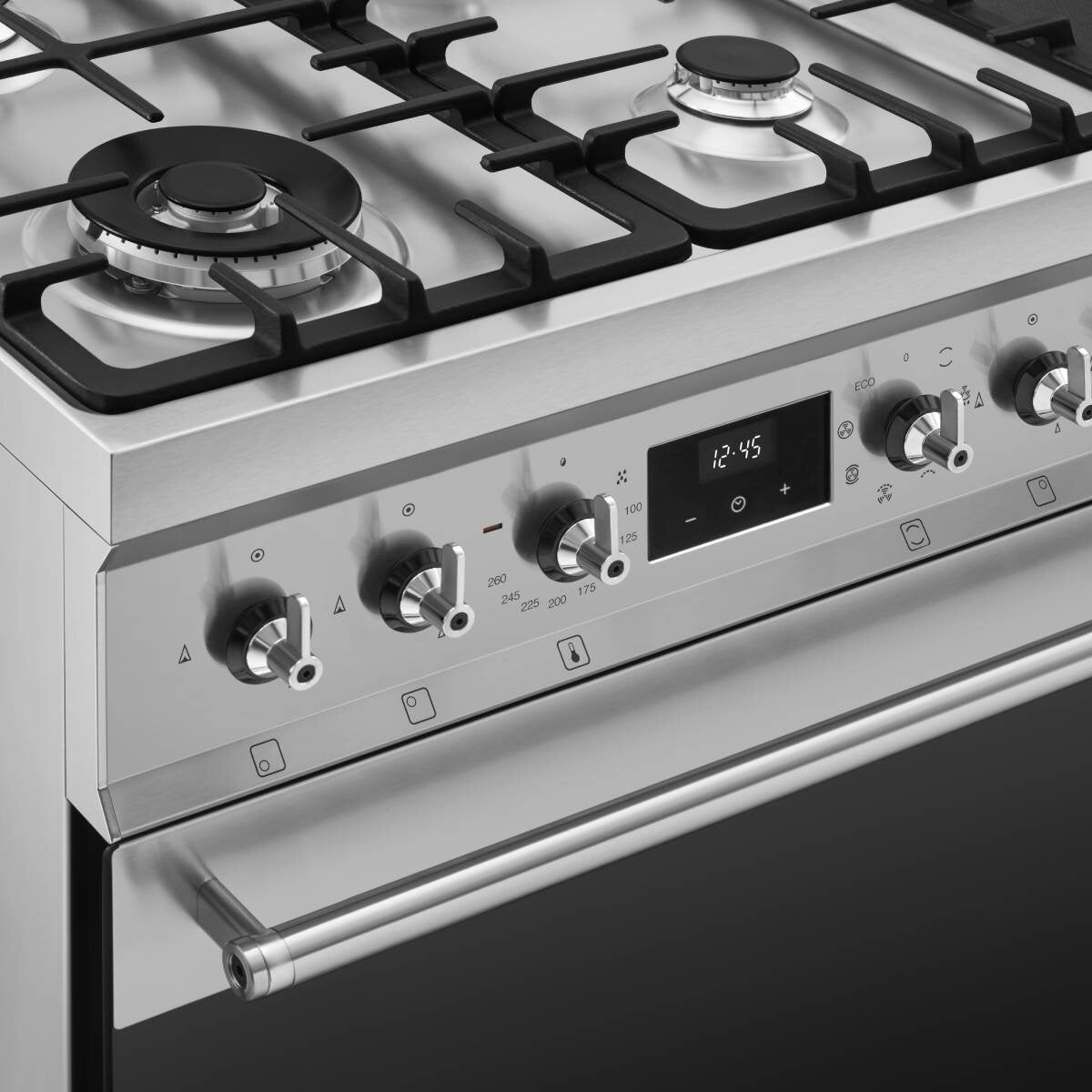Smeg CS6GMXA2 60cm Classic Freestanding Gas Cooker - Stainless Steel Built-in Oven with 4 Burners | Perfect for Modern Kitchens, Home Cooking & Professional Chefs