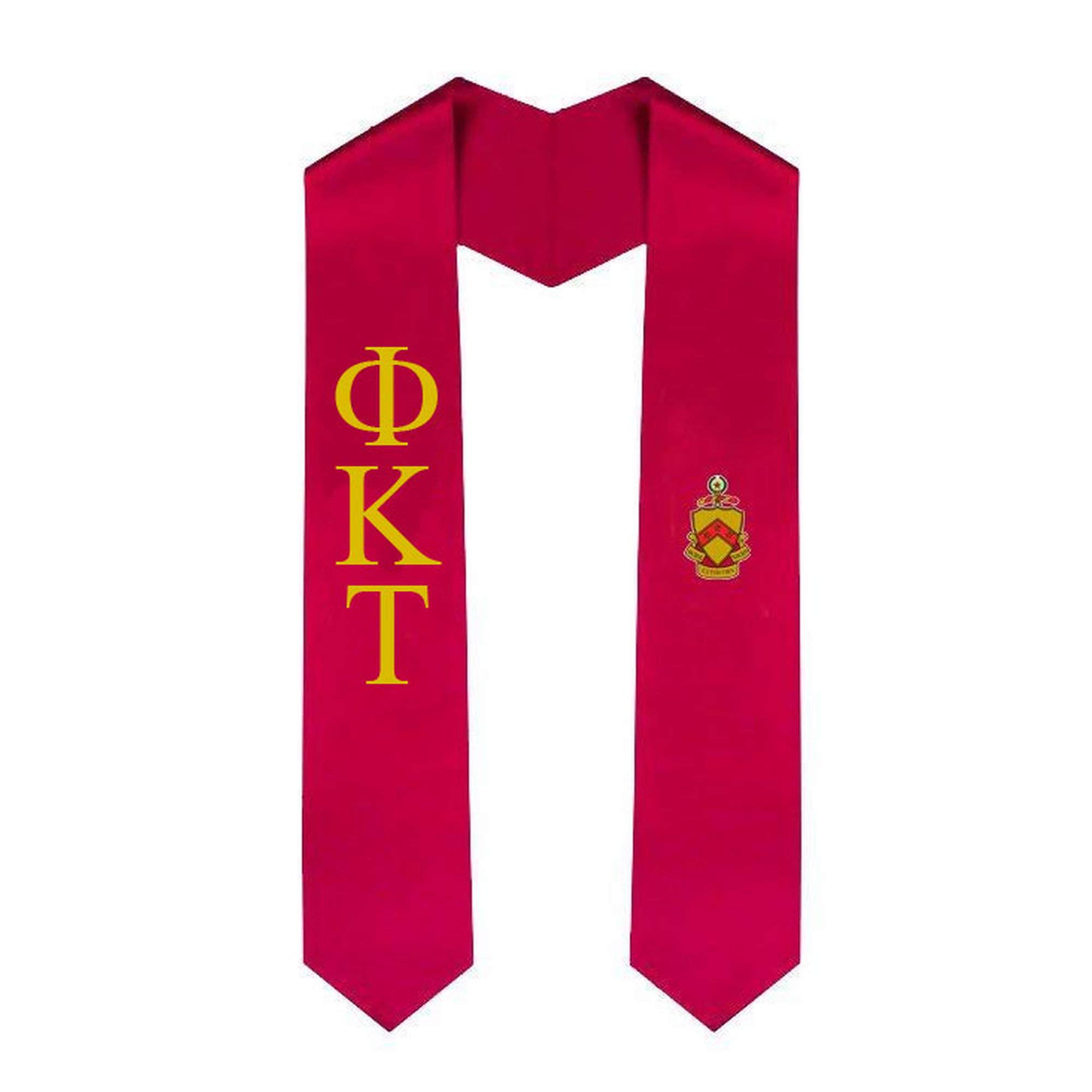 Phi Kappa Tau Greek Letter Graduation Stole with Embroidered Crest - Perfect for Fraternity Graduation Ceremonies & Alumni Events