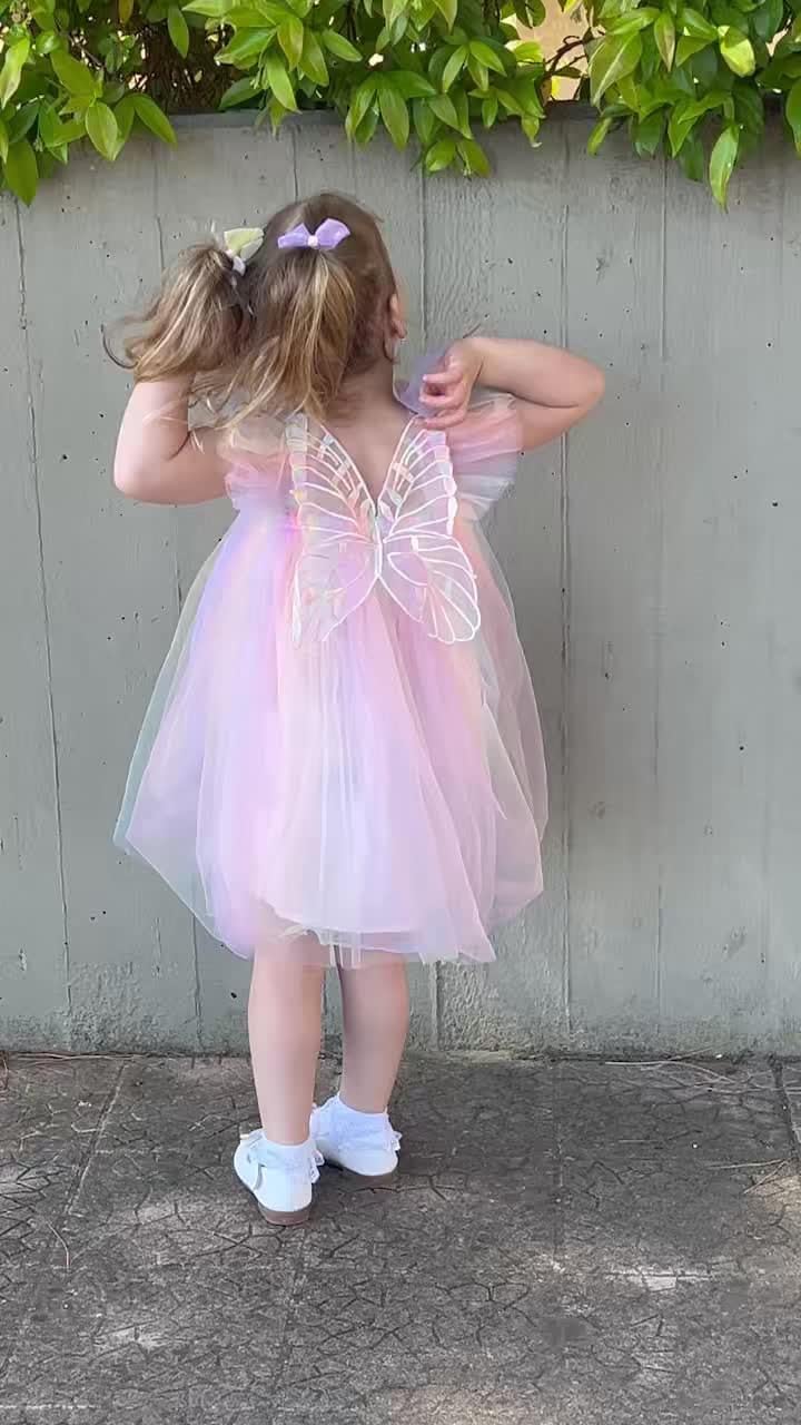 Miipat Baby Girls Tulle Dress - Sleeveless Floral Butterfly Tutu Dress for Toddlers | Birthday Party Princess Dresses | Perfect for Birthday Parties, Photo Shoots & Special Occasions