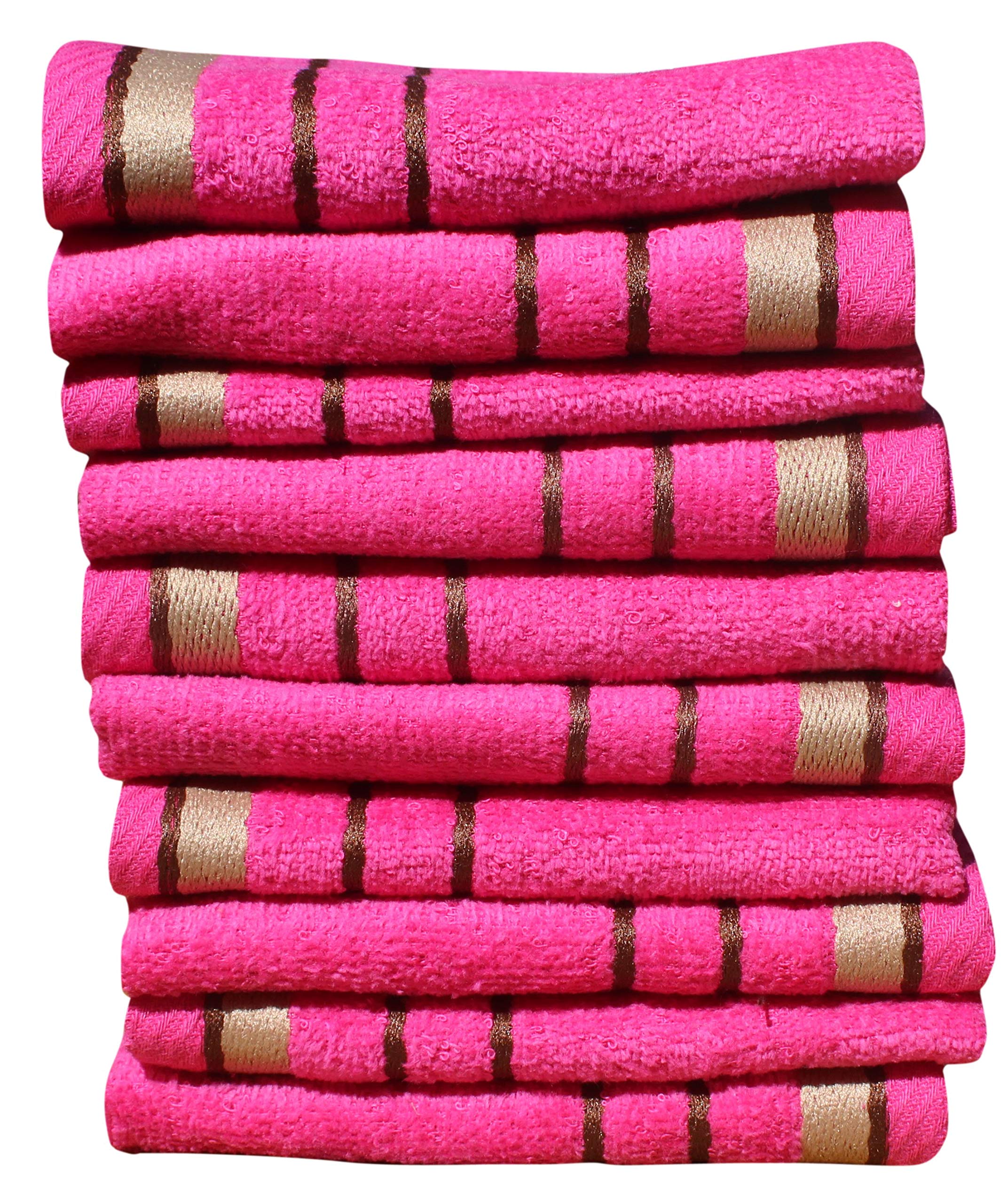 Premium 450 GSM Cotton Face Towels - Super Absorbent & Antibacterial, 10x10 Inches (Pack of 10, Dark Pink) - Ideal for Spa, Gym, Travel & Daily Skincare Routine