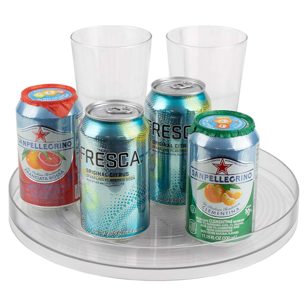 Clear 11.5-Inch Plastic Lazy Susan Turntable Organizer for Kitchen Countertop, Pantry & Spice Storage - Perfect for Easy Access to Cooking Ingredients, Makeup or Office Supplies