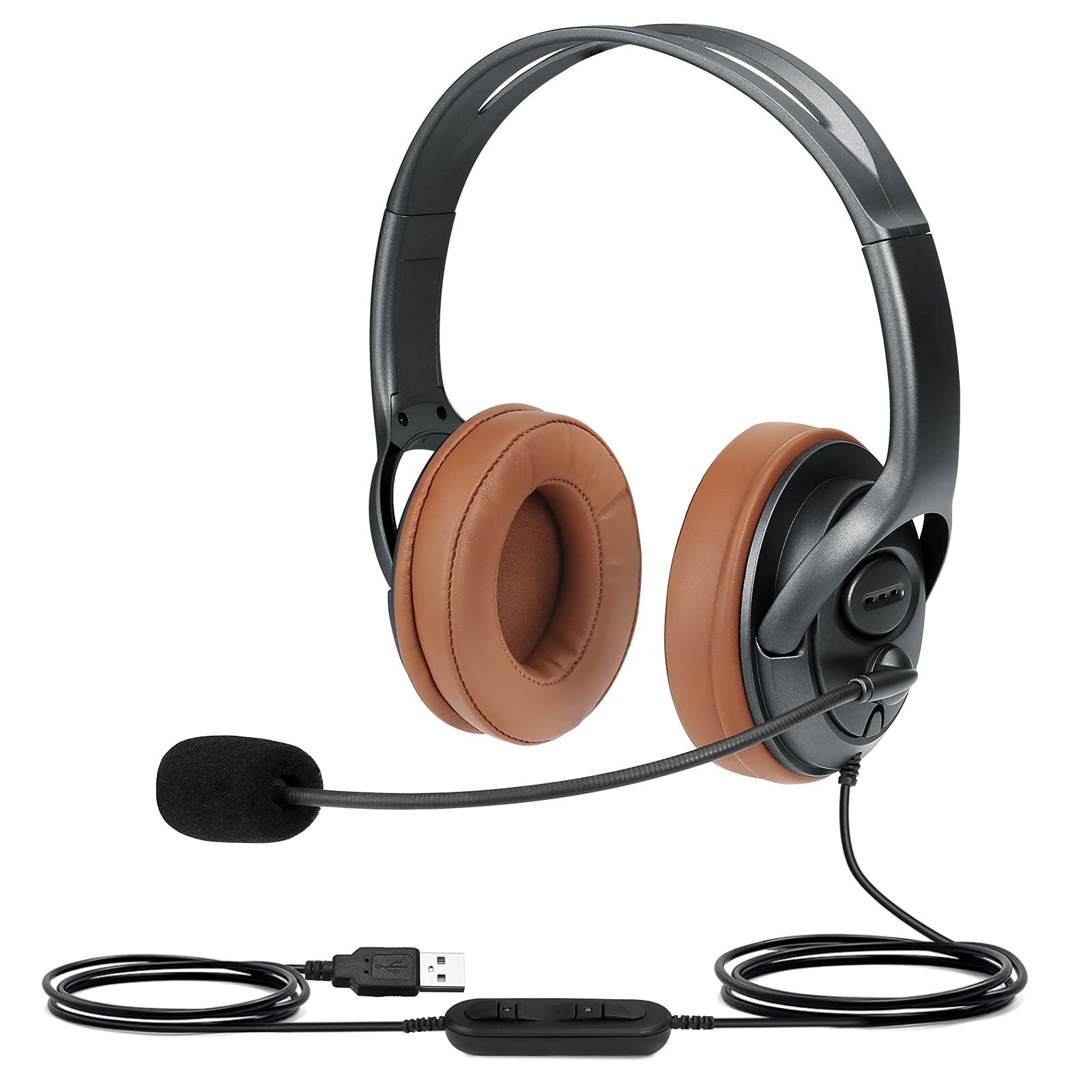 Premium USB Headset for Zoom & Microsoft Teams Meetings - Noise-Canceling Over-Ear Headphones with Mic Mute Button & Volume Control - Ideal for Video Conferencing, Remote Work & Dragon Speech Recognition (Blue)