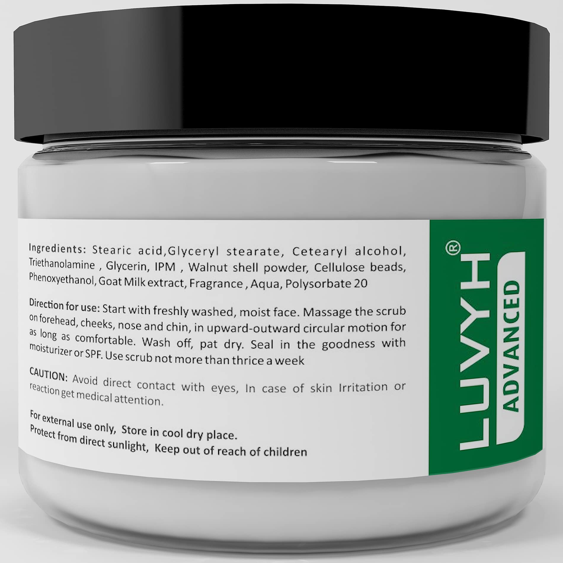 Luvyh Goat Milk Face Scrub - Exfoliating & Brightening Facial Treatment for All Skin Types | Tan Removal, Whitening & Rejuvenating | 100g | Perfect for Daily Skincare Routine & Spa Days