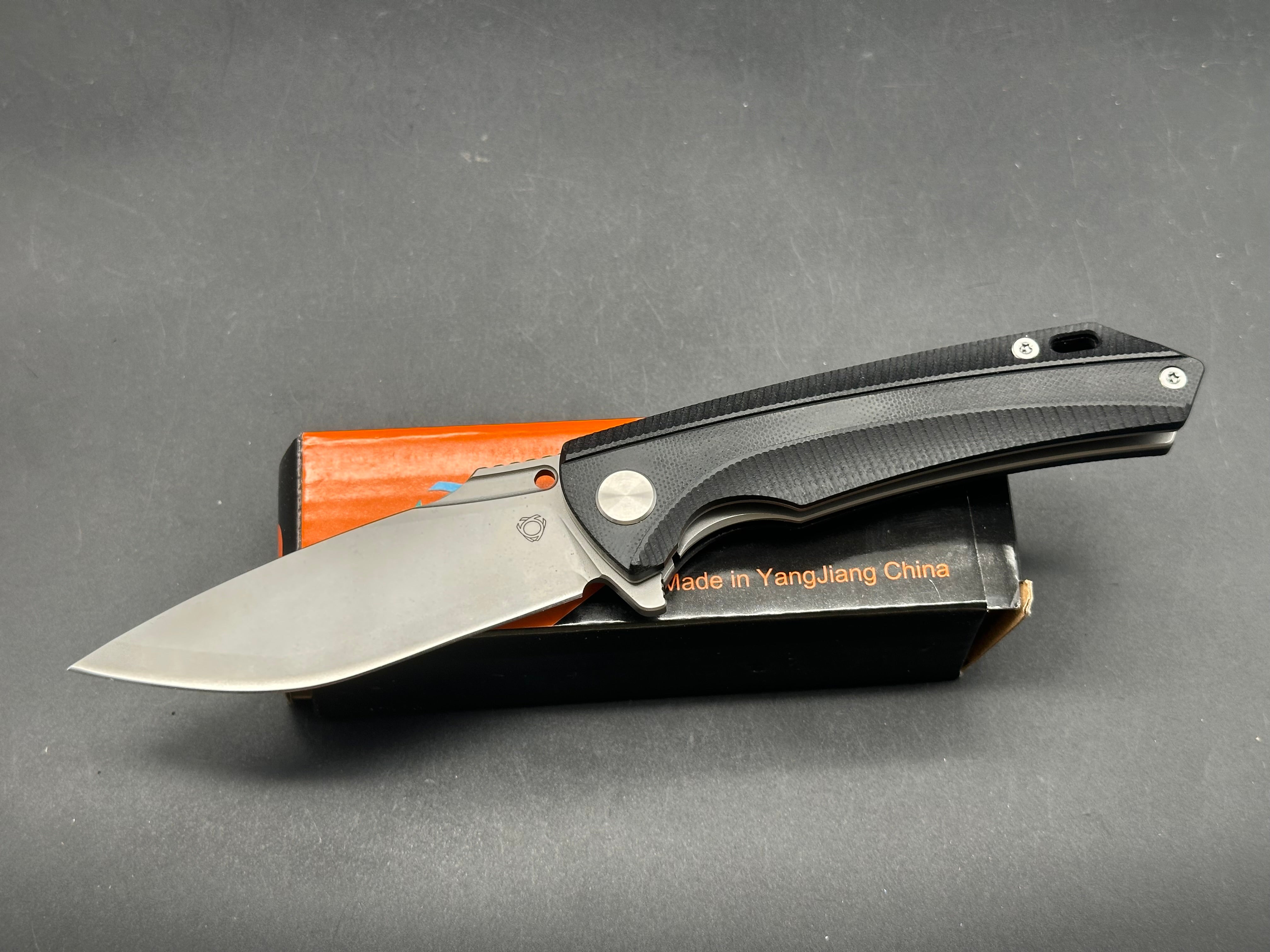 Sixleaf SL 09 Folding Pocket Knife - Black G10 Handle, D2 Steel Blade, Liner Lock Mechanism | EDC, Outdoor Camping, Hunting & Survival Gear