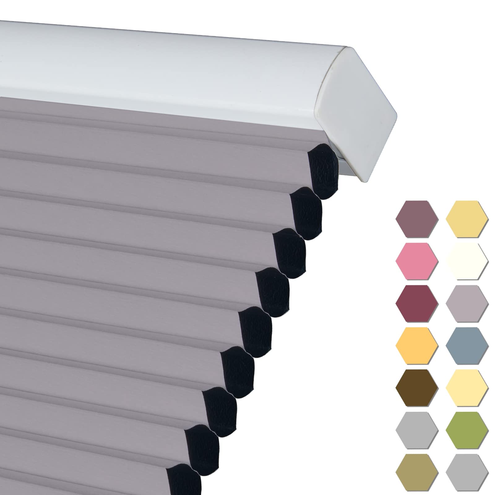 Custom Size Blackout Cellular Shades - Cordless UV Protection Waterproof Honeycomb Window Blinds for Home, Kitchen & French Doors | Perfect for Bedrooms, Living Rooms & Home Offices (Lilac)