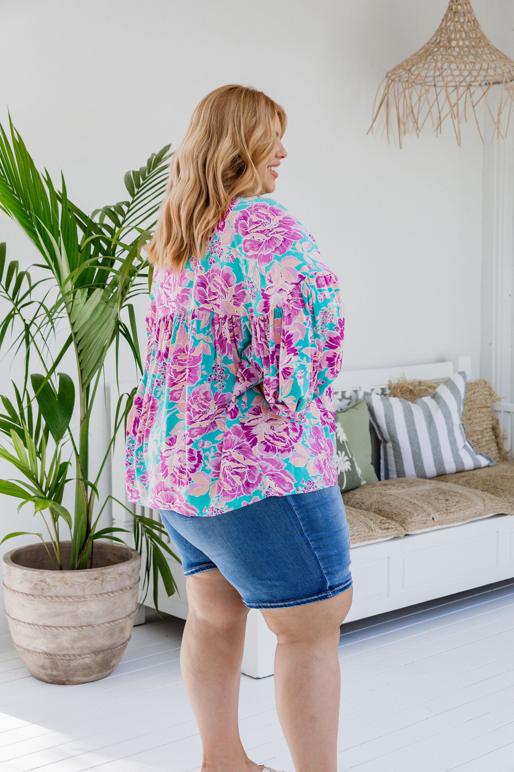 Amira Blouse in Destiny Print - Stylish Floral Women's Top for Casual Wear & Office Outfits