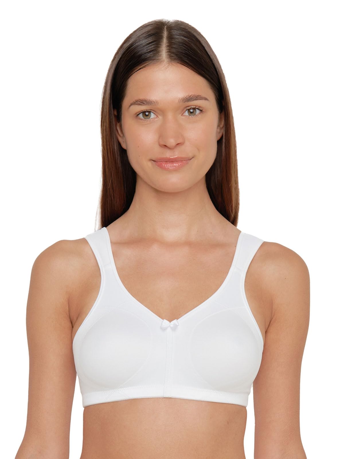 Women's Comfortable Wireless Relief Bra - Soft Support for Everyday Wear - White (003) - Size 38B - Perfect for Work, Yoga & Relaxation