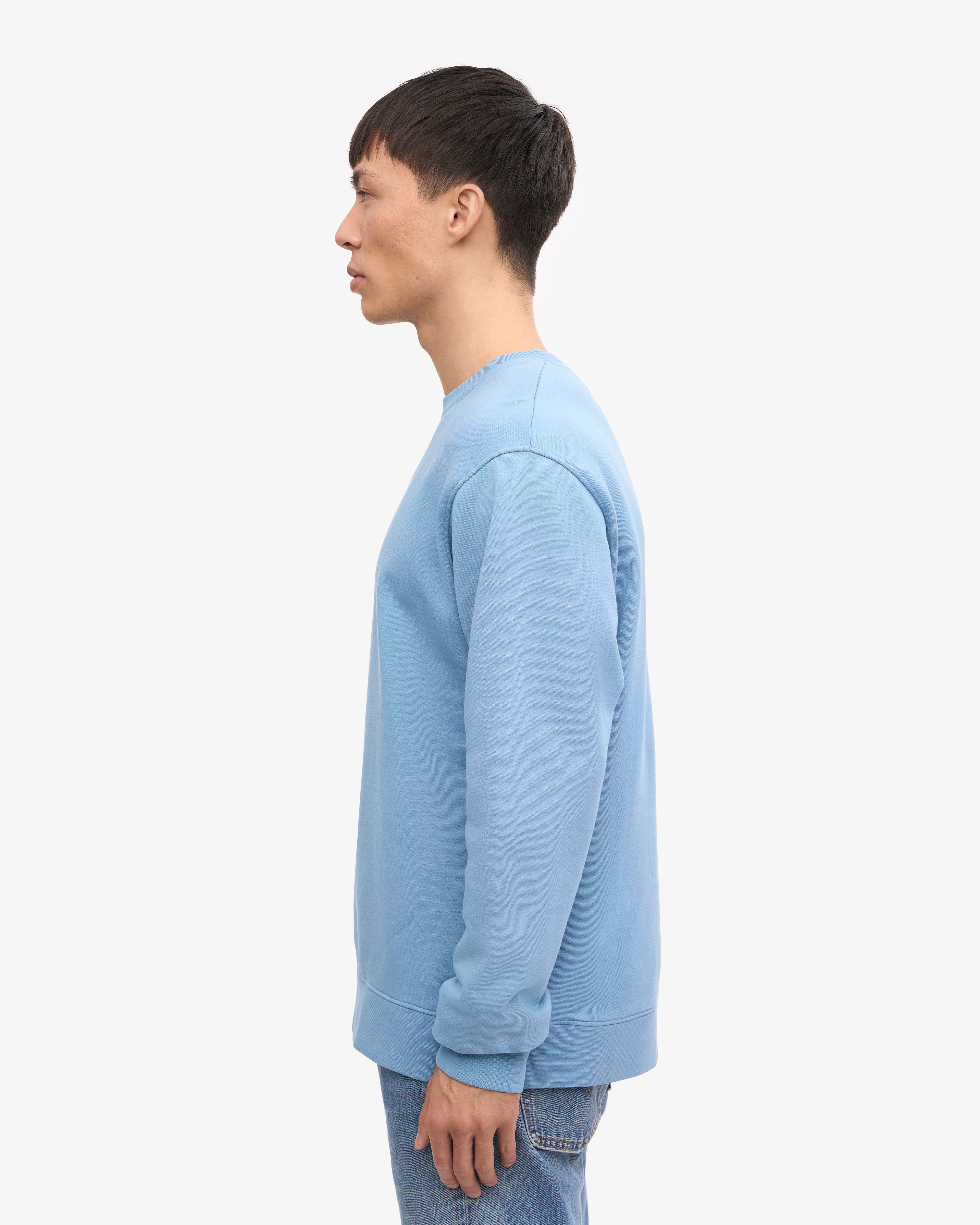 Classic Organic Cotton Crew Neck T-Shirt for Men & Women - Soft & Comfortable Seaside Blue - Perfect for Casual Wear, Beach Outings & Everyday Comfort