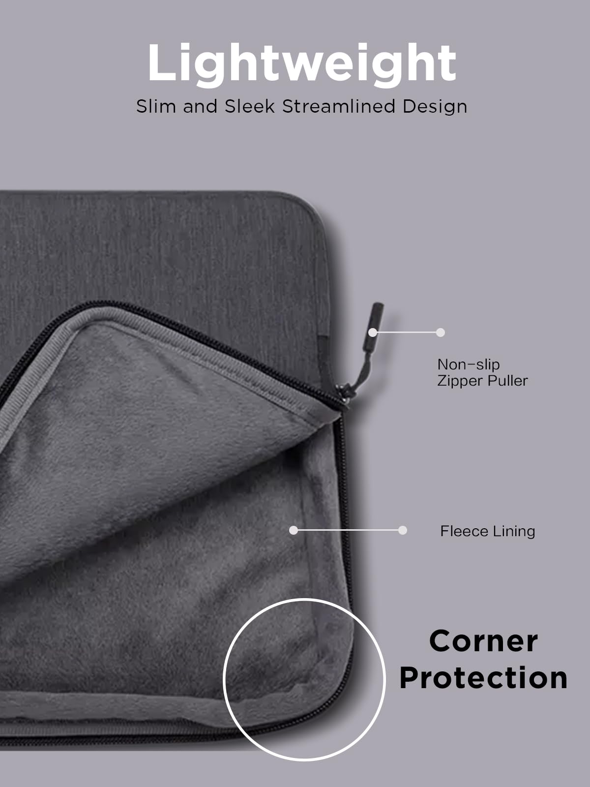 Lenovo Urban 13 Inch Laptop Sleeve - Water Resistant Protective Case for MacBook Air/Pro, Notebook & Tablet | Perfect for Commuting, Travel & Office Use - Charcoal Grey