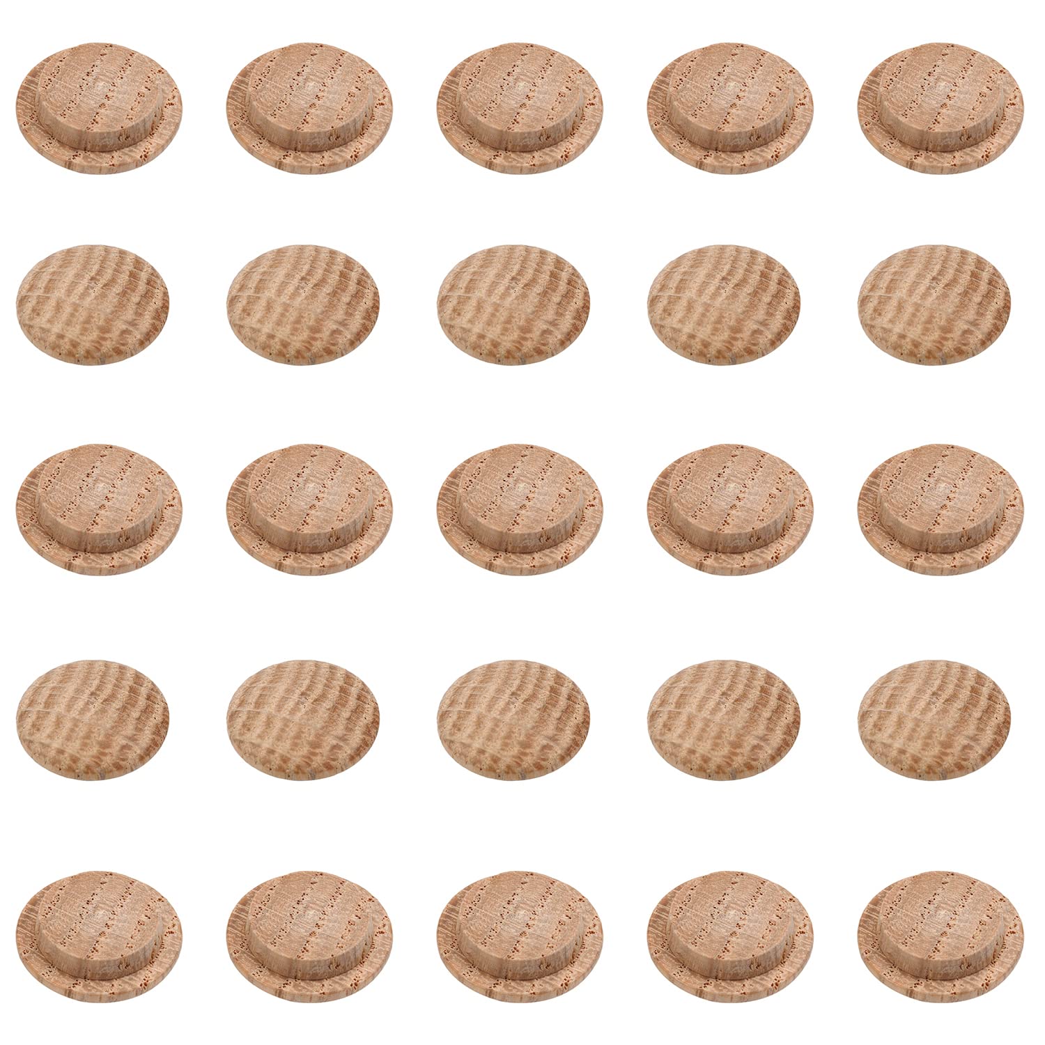 MroMax 50Pcs 15mm Round Wood Button Plugs - 0.59