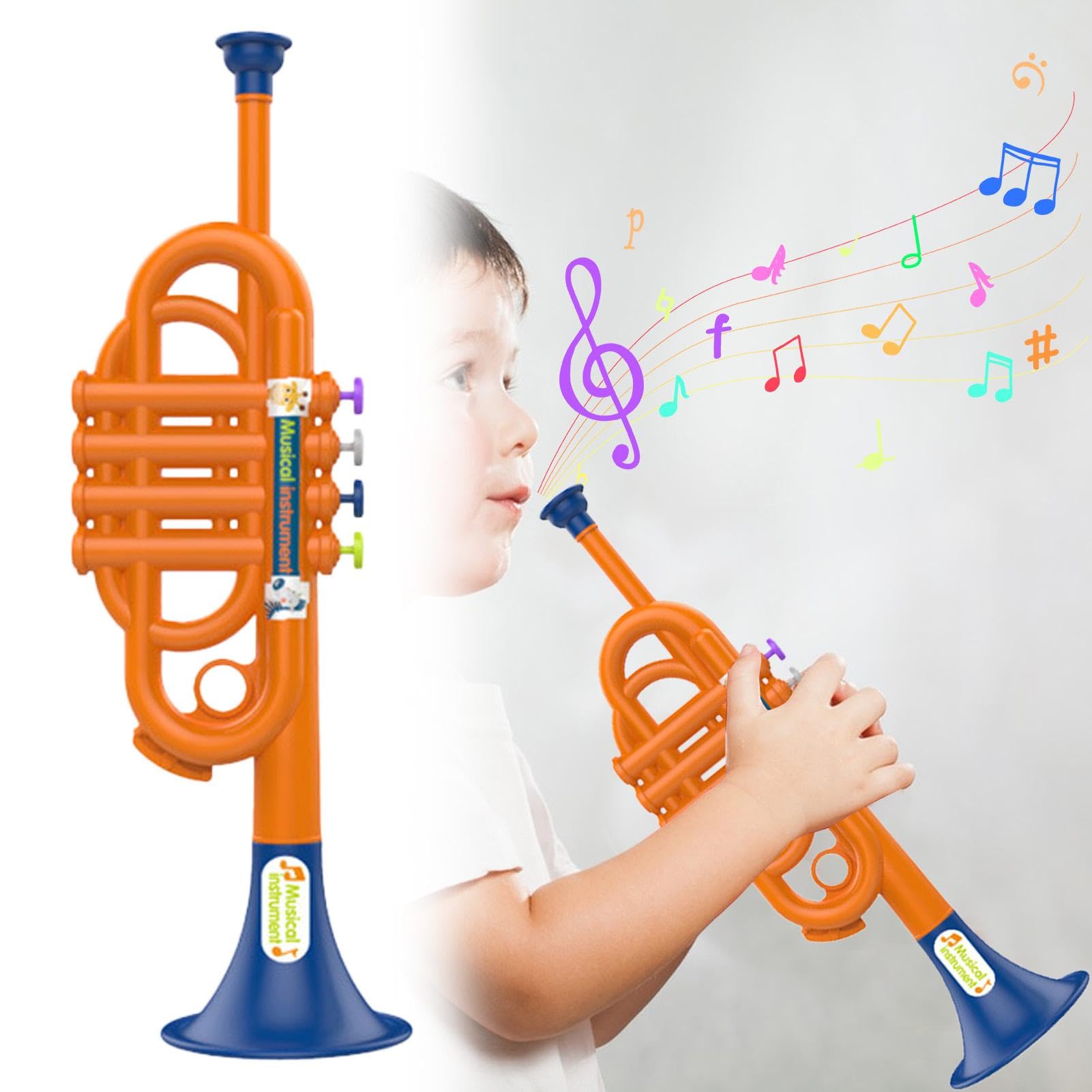 Best Trumpet Toy for Kids - Educational Musical Instrument for Boys & Girls | Realistic Simulated Trumpet for Toddlers & Preschoolers | Perfect for Early Childhood Development, Music Learning & Pretend Play