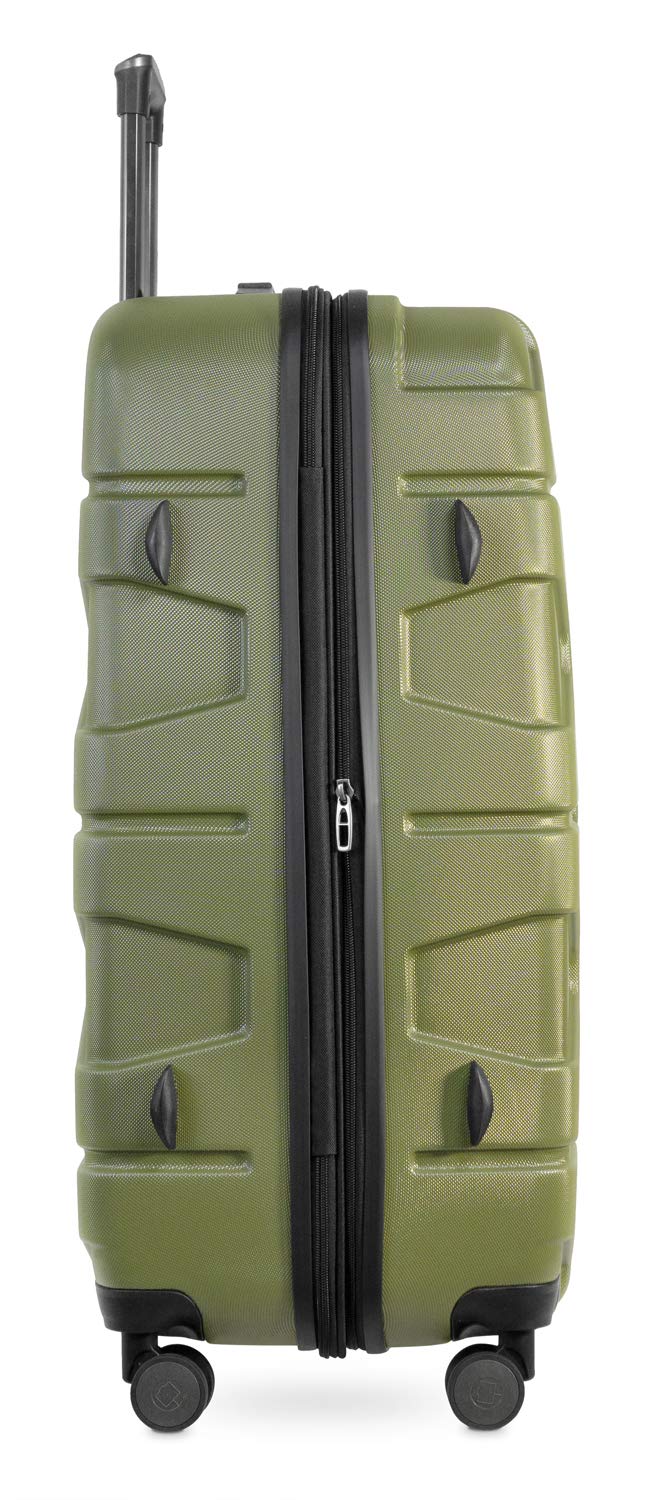 Premium Unisex Adult Luggage Set - 2-Piece Olive Green Suitcase for Travel, Business Trips & Weekend Getaways | Durable & Stylish Carry-On & Check-In Bags