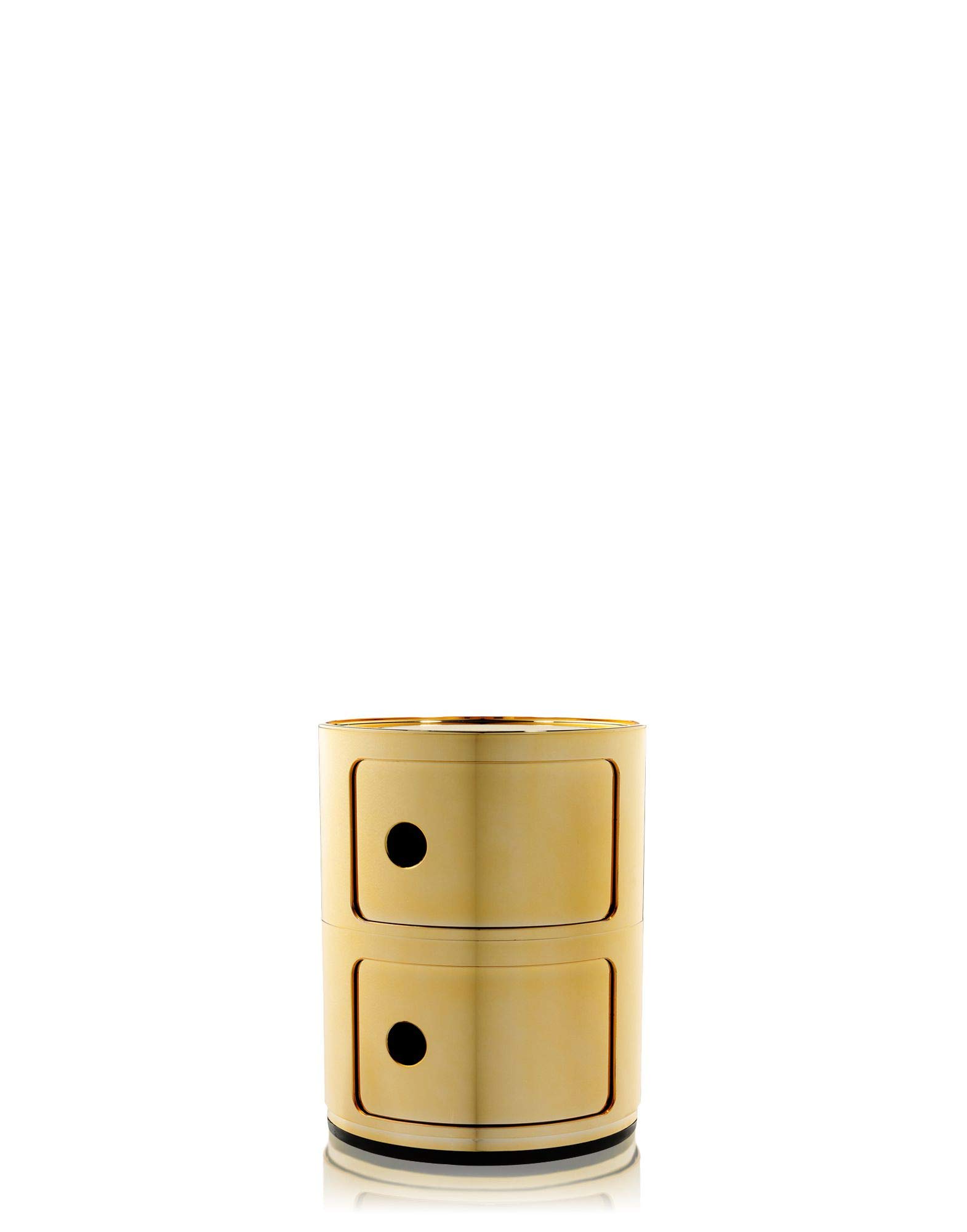 Kartell Componibili Modular Storage Drawer by Anna Castelli Ferrieri - Metallic Gold - Modern Home & Office Organization Solution for Bedroom, Living Room, or Workspace