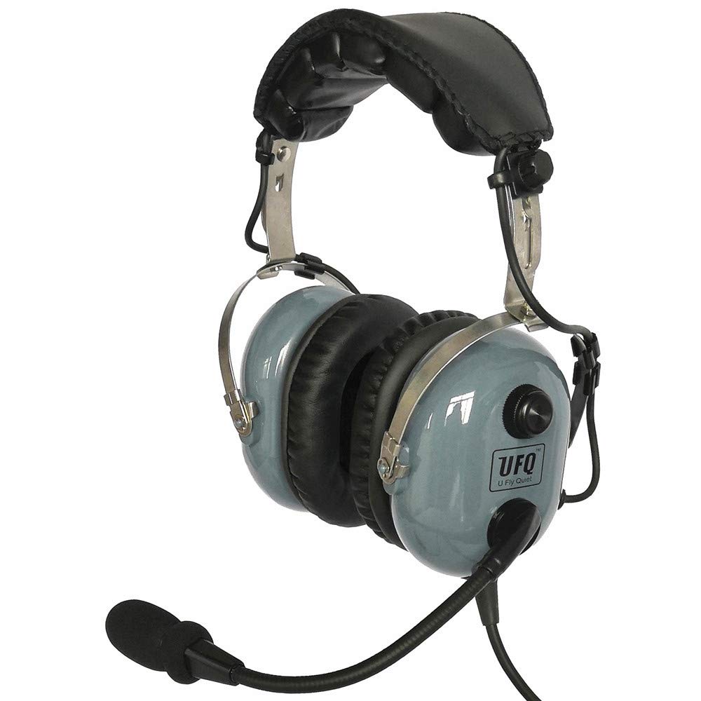 UFQ BT A28 Deluxe Gray Bluetooth Aviation Headset with ANR - Premium Pilot Headset with Clear Communication, BT5.3 & Voice Prompts | Perfect for Flight Training, Cockpit Communication & Air Travel