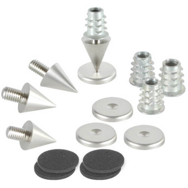 Dayton Audio DSS2 SN Satin Nickel Speaker Spike Set - Enhance Audio Clarity & Stability for Bookshelf & Floor Standing Speakers