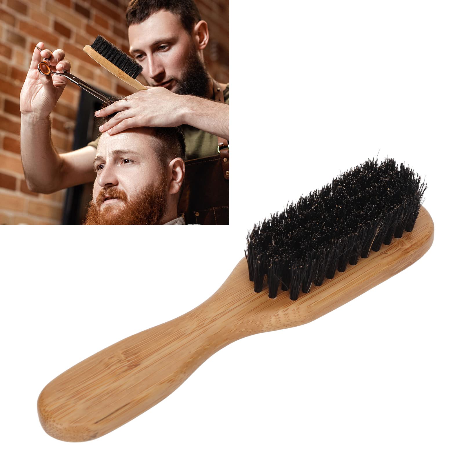 Men's Wooden Beard Brush - Soft Bristles & Bamboo Handle for Home & Travel