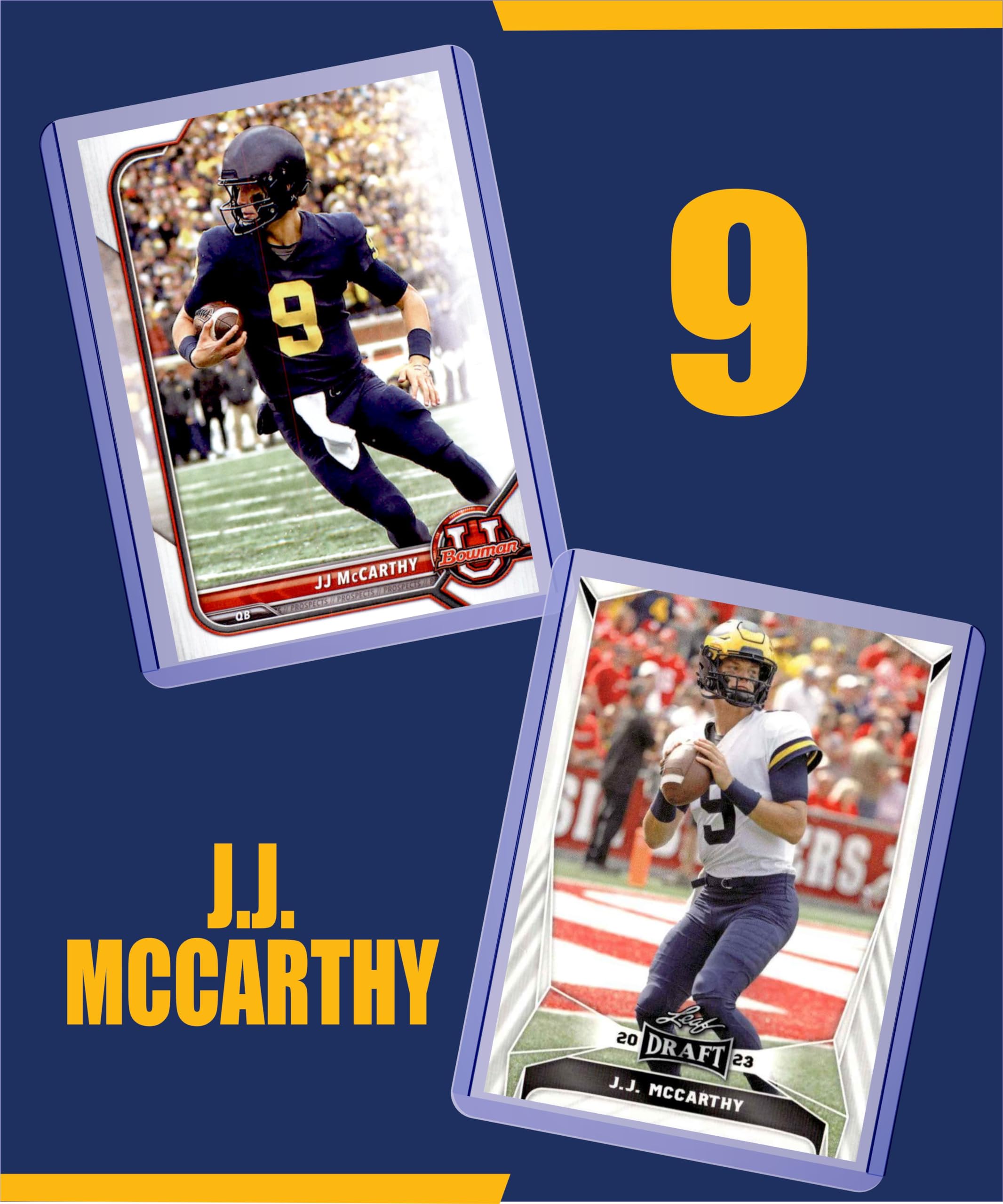 JJ McCarthy #4 Michigan Wolverines Football Cards Gift Pack - Collectible Trading Cards for Fans, Gifts & Memorabilia (Game Day, Display, Trading)