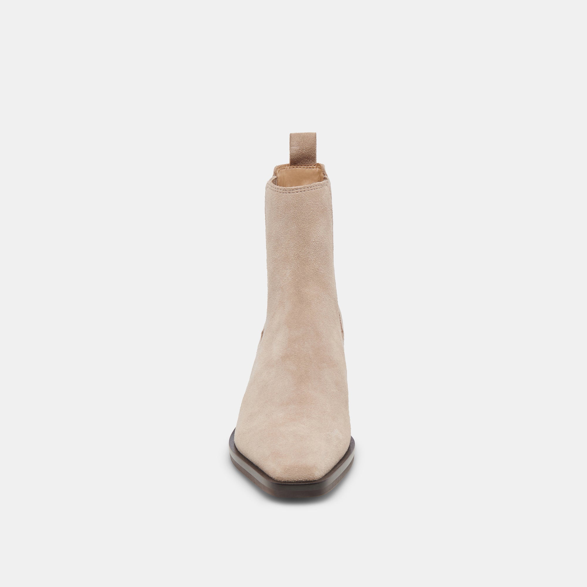 Foster Booties for Women - Soft Taupe Suede Slip-On Shoes - Comfortable Indoor/Outdoor House Slippers for Relaxing at Home, Lounging, or Running Errands