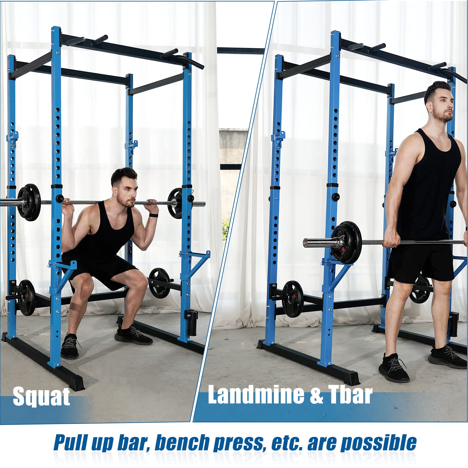 Bongkim Power Rack - Adjustable Squat Stand Cage for Home Gym, 660lb Weight Capacity Strength Training Equipment | Perfect for Squats, Bench Press & Deadlifts in Home Workouts