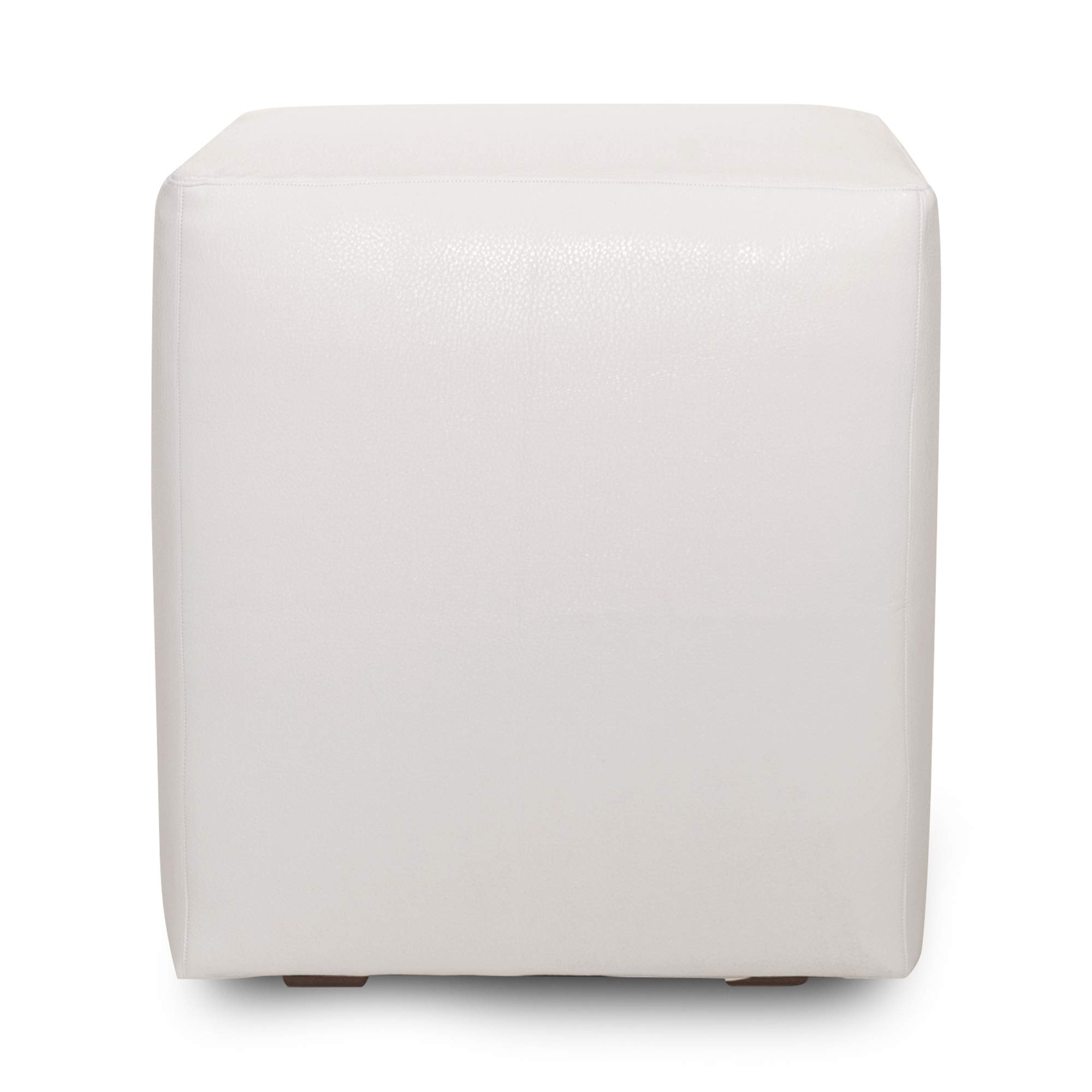 Howard Elliott Replacement Slipcover for Universal Cube Ottoman - 100% Polyurethane Fabric, Avanti White - Perfect for Living Room, Bedroom & Office Decor