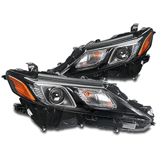 2018-2019 Toyota Camry L/LE/SE LED Projector Headlights - Black High Performance Headlamps for Night Driving & Off-Road Use