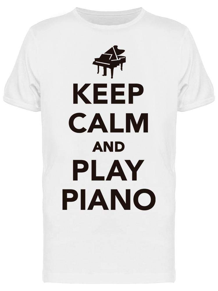 Smartprints Keep Calm and Play Piano T-Shirt for Men - Comfortable Cotton Graphic Tee for Casual Wear, Music Lovers & Piano Enthusiasts