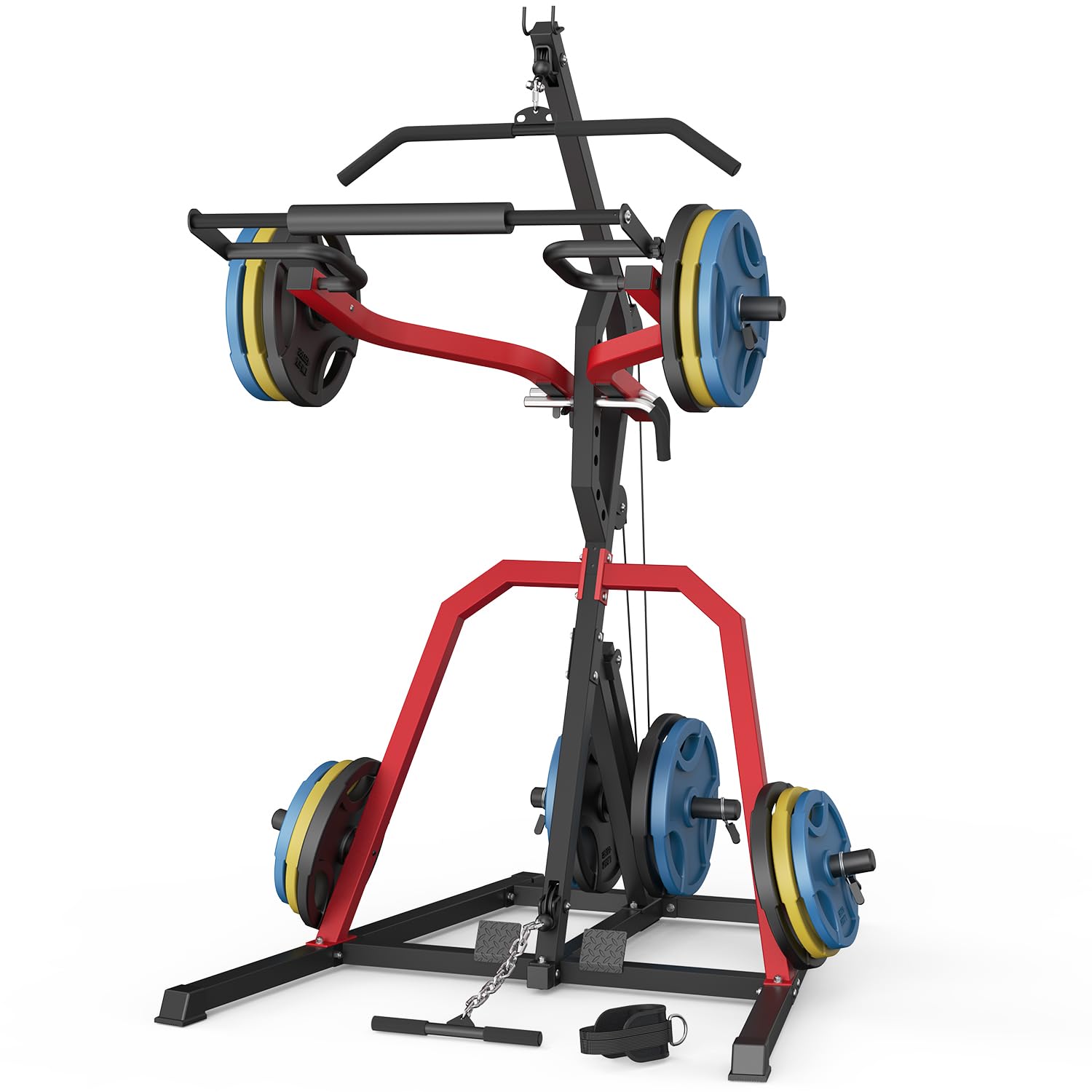 **DONOW Power Rack Squat Rack with LAT Low Row System - 2:1 Ratio Home Gym Equipment for Strength Training & Full-Body Workouts**