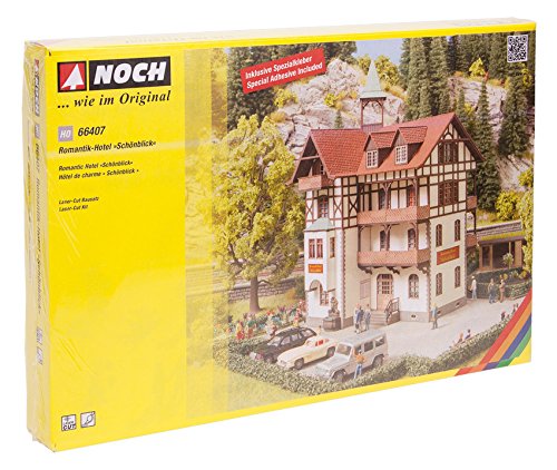 Noch 66407 Romantic Hotel Schonblick H0 Scale Model Building Kit - Perfect for Train Sets, Dioramas & Collectors