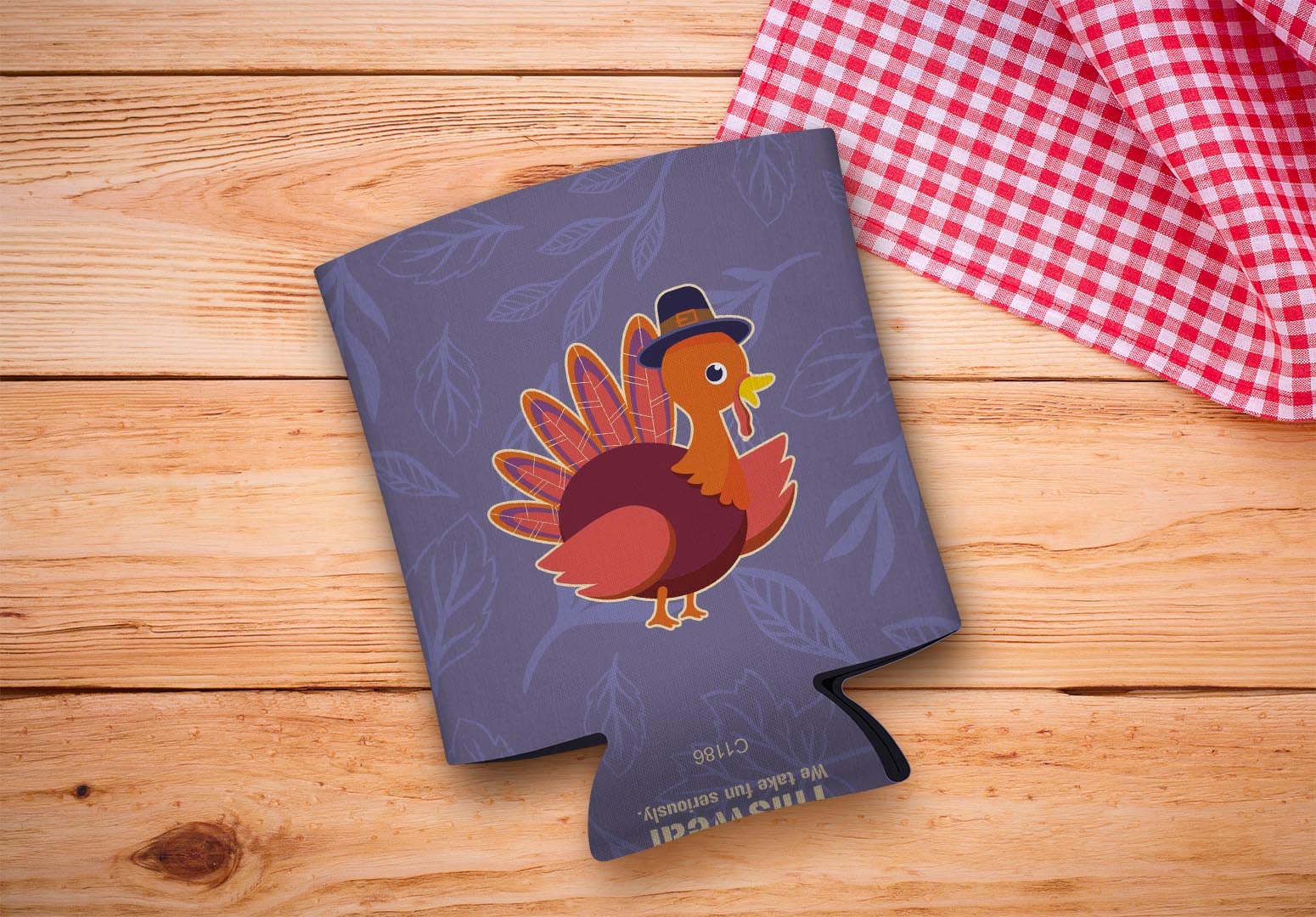 48-Pack Thanksgiving Party Decorations - White Drink Can Coolers with Turkey & Pilgrim Designs for Holiday Gatherings, Family Dinners & Festive Celebrations