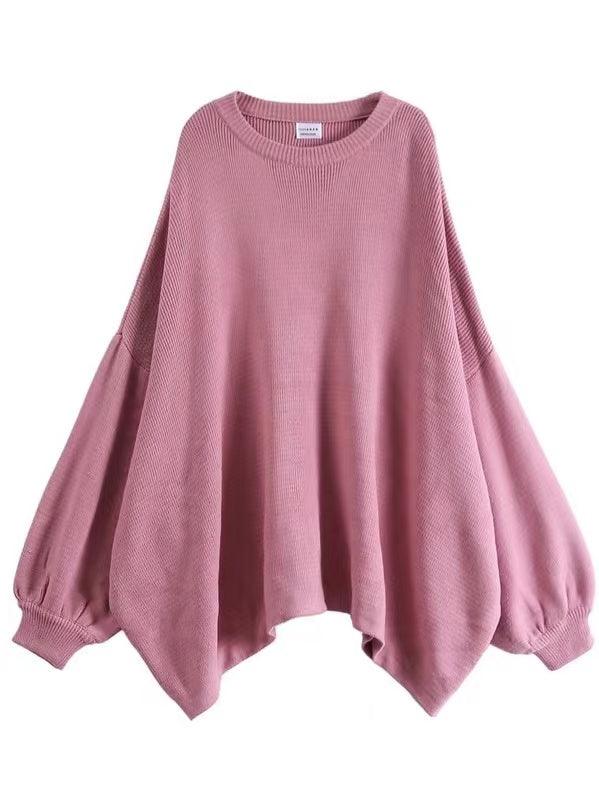 Lovevop Batwing Sleeves Loose Solid Color Sweater Top for Women - Casual Long Sleeve Tunic Blouse for Fall & Winter, Perfect for Office, Date Night and Weekend Outfits