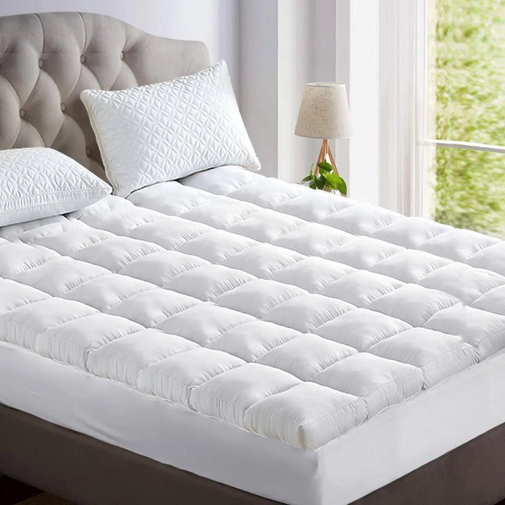 King Premium Bedzy Luxe Hillsdale Bed Frame in Grey - Luna Series Euro Top Medium Firm Mattress with Bamboo Mattress Topper | Complete Luxury Bedroom Set for Master Bedroom, Guest Room & Apartment Sleeping