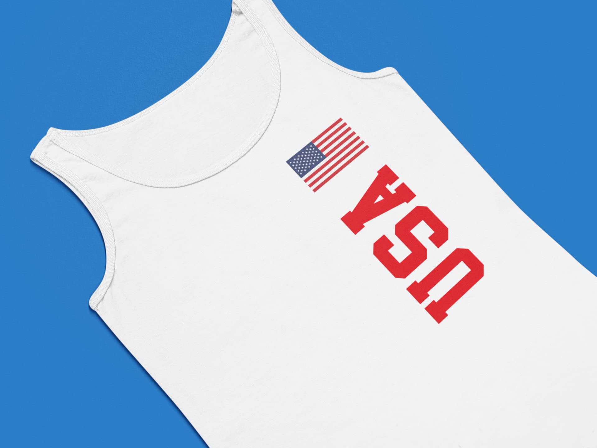 USA World Cup White Adult Tank Top for Men - X-Large Size - Perfect for Soccer Games, Sports Events & Casual Wear