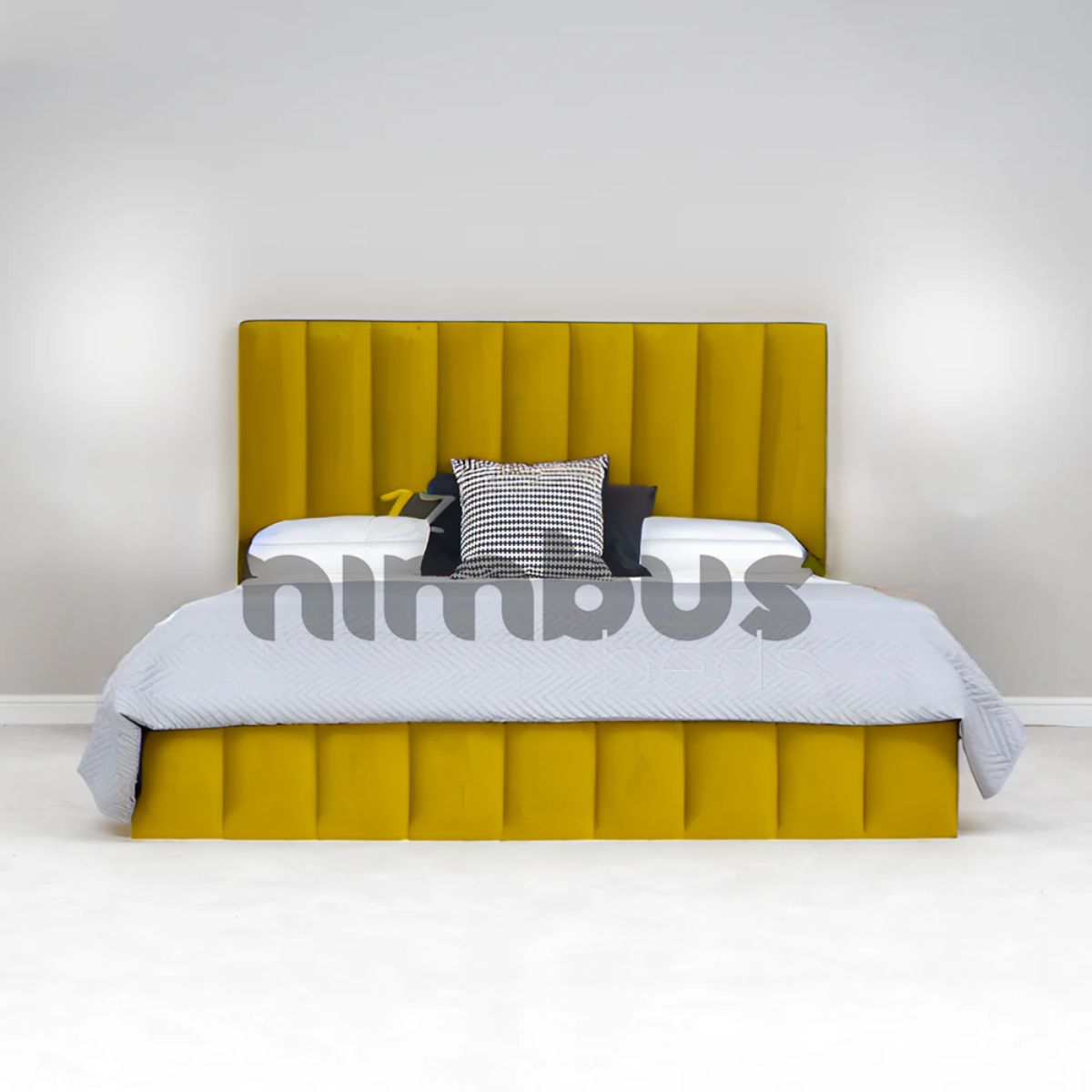 Louie Bed Frame - Queen Size Modern Platform Bed with Wooden Slats & Sturdy Metal Legs | Perfect for Bedrooms, Guest Rooms & Apartments