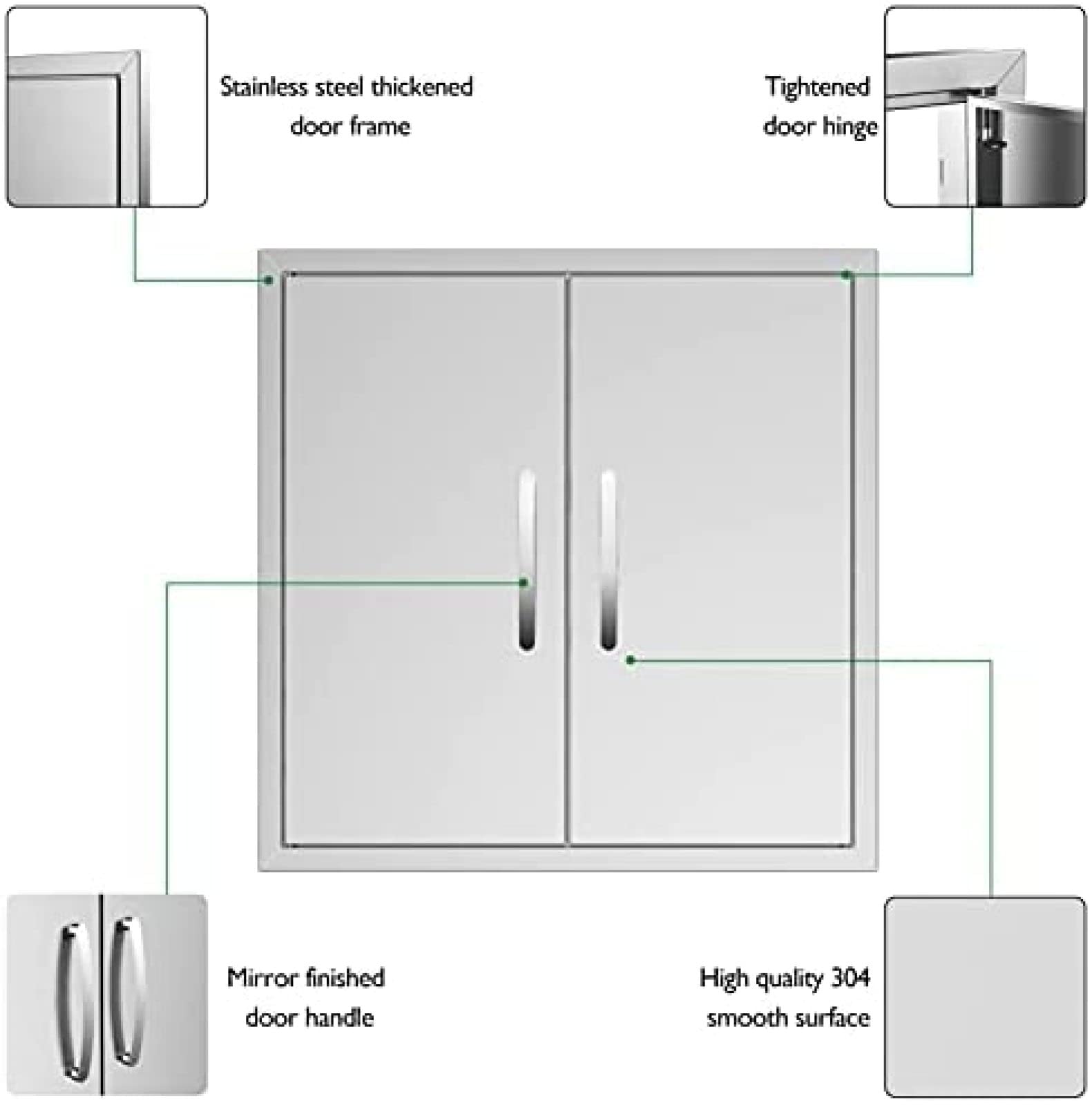304 Stainless Steel Outdoor Kitchen BBQ Access Doors - 28