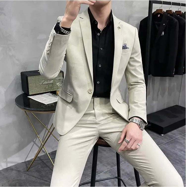 Premium Jorge Two Piece Business Suit for Men - Slim Fit Professional Office Wear - Perfect for Job Interviews, Business Meetings & Formal Events