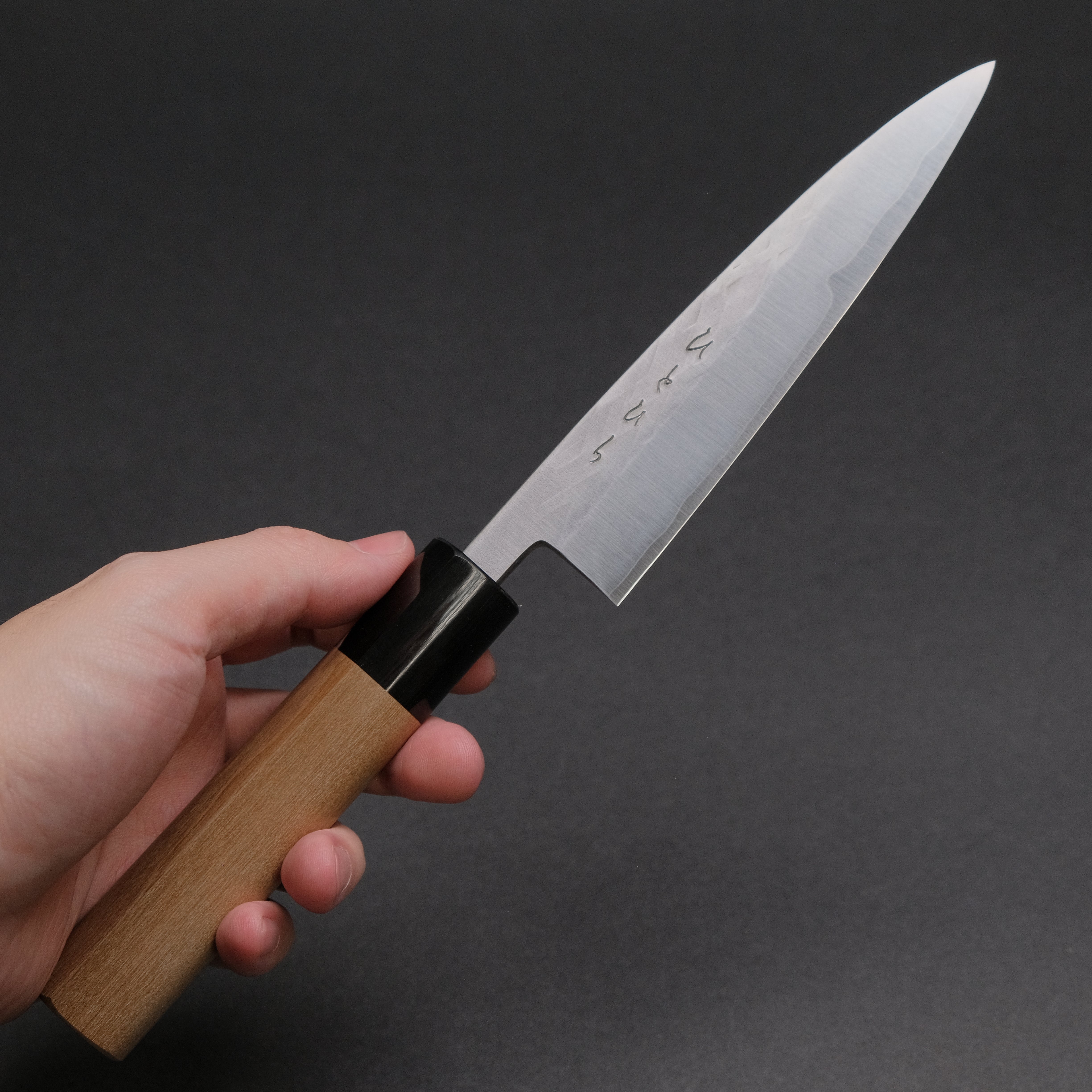 Hitohira TD SLD Tsuchime Petty Knife 135mm - Japanese Damascus Steel Blade with Ho Wood D-Shaped Handle - Perfect for Precision Slicing, Fruit Cutting & Small Kitchen Tasks